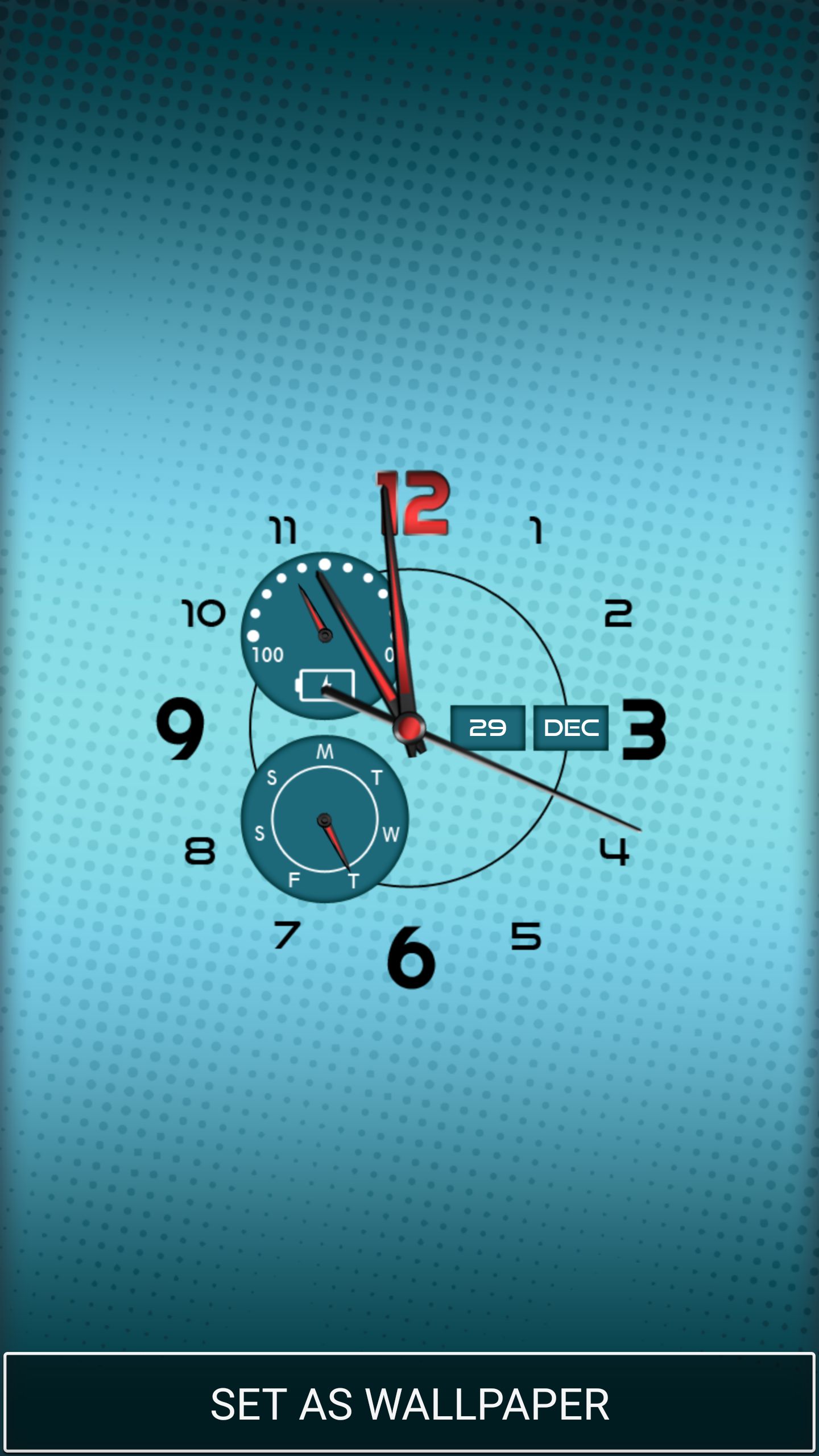 اسکرین شات 2 برنامه Clock Wallpapers Real Time