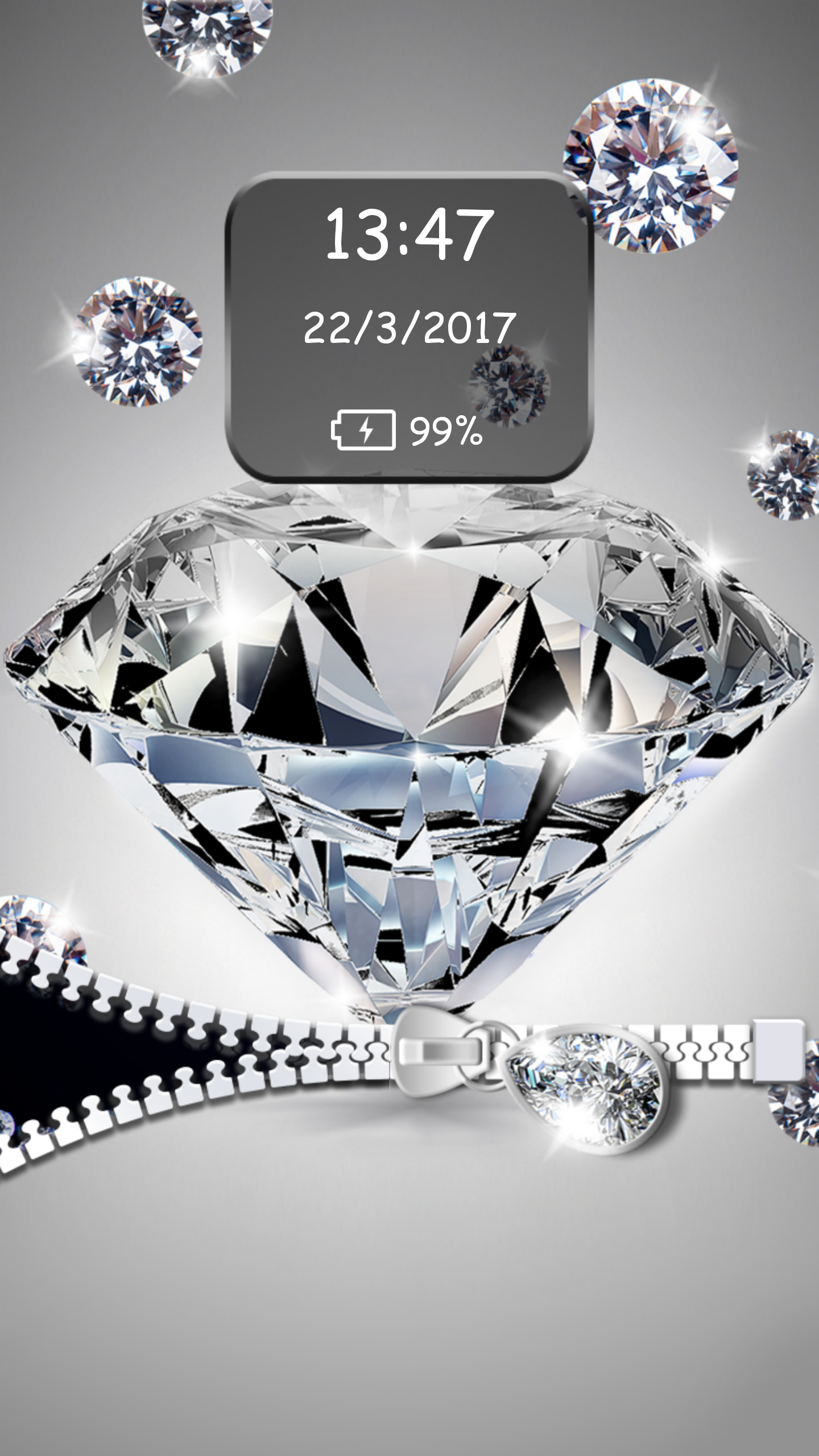 اسکرین شات 3 برنامه Diamond Zipper Lock Screen