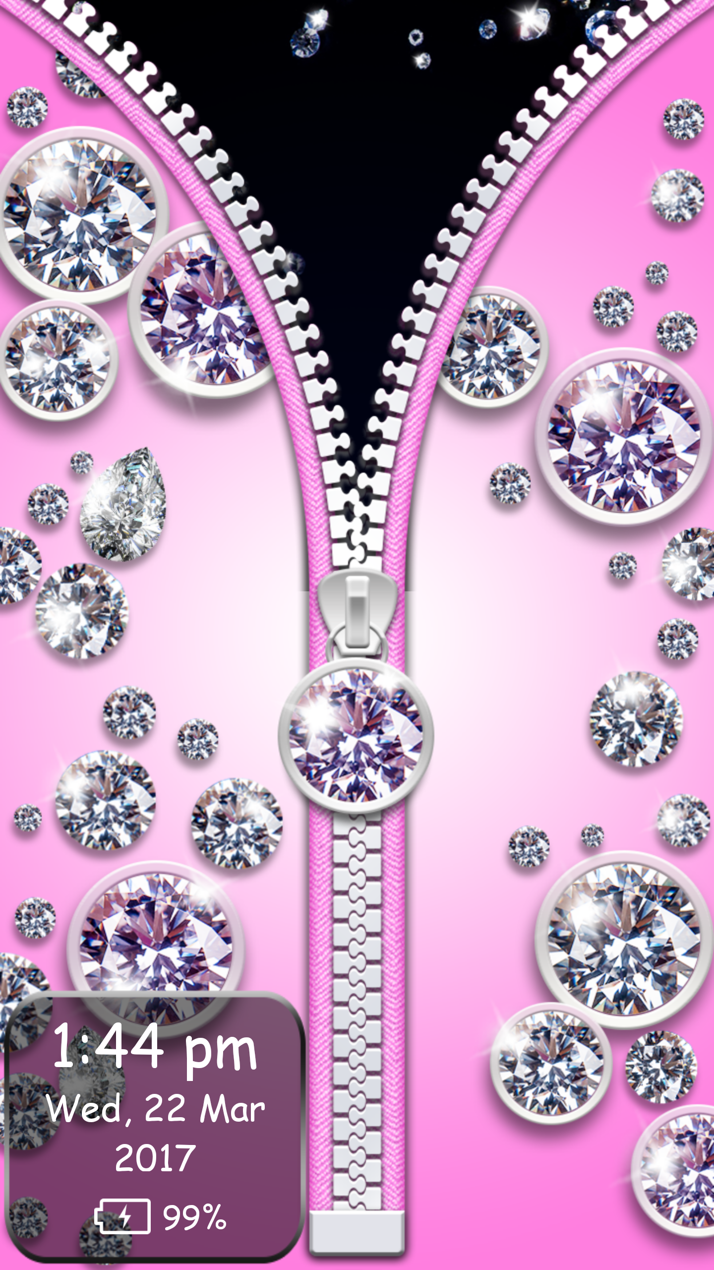 اسکرین شات 1 برنامه Diamond Zipper Lock Screen