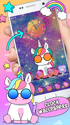 اسکرین شات 4 برنامه Pink Unicorn Theme Launcher
