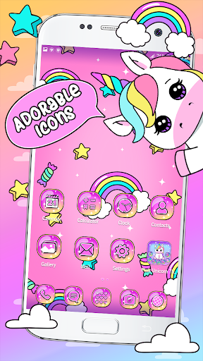 اسکرین شات 3 برنامه Pink Unicorn Theme Launcher