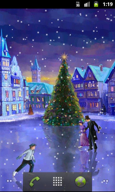اسکرین شات 1 برنامه Christmas Rink Live Wallpaper