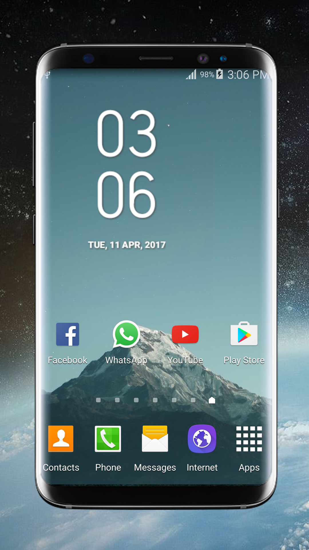 اسکرین شات 3 برنامه Digital Clock Galaxy S8 Plus