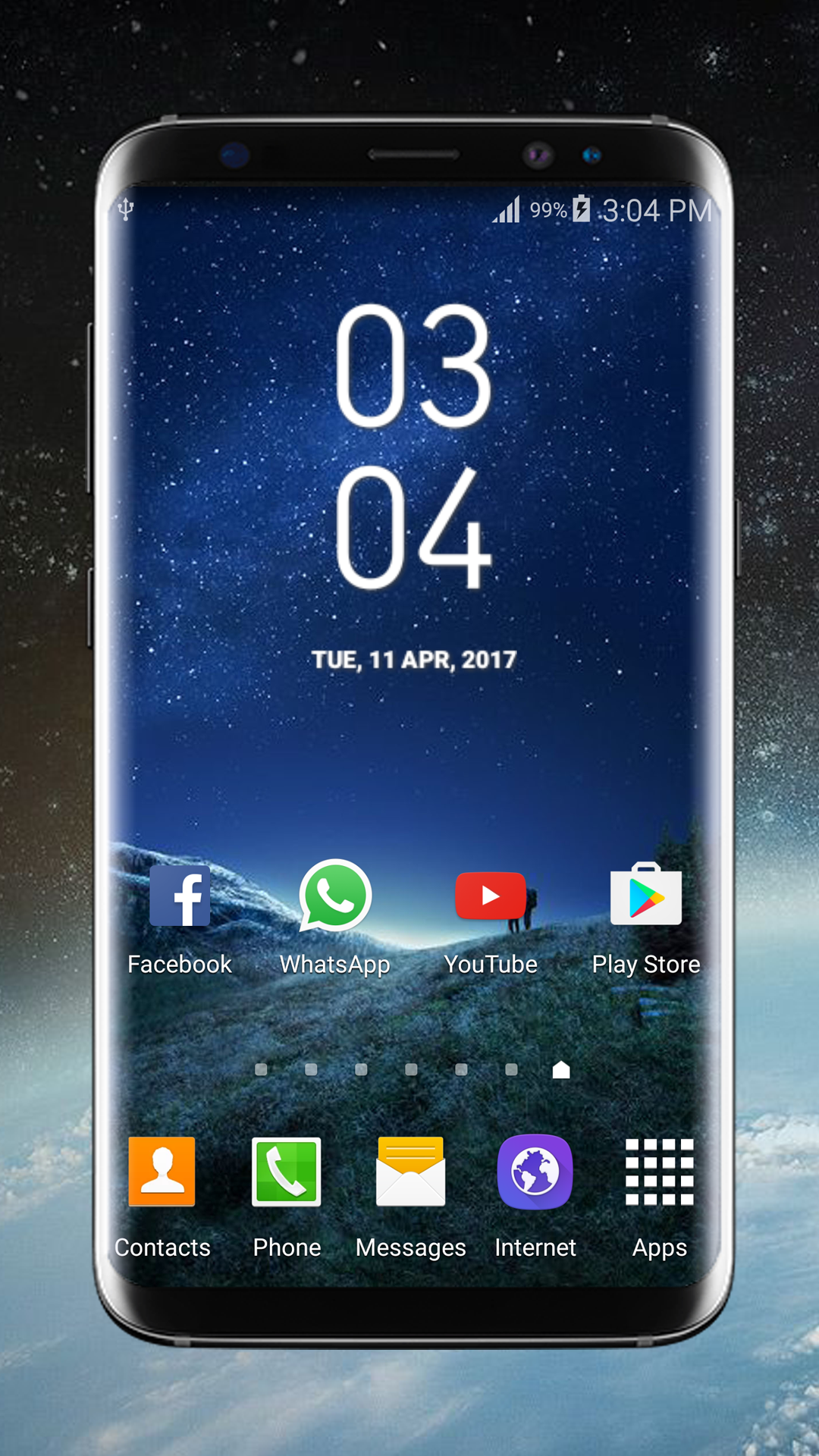 اسکرین شات 1 برنامه Digital Clock Galaxy S8 Plus
