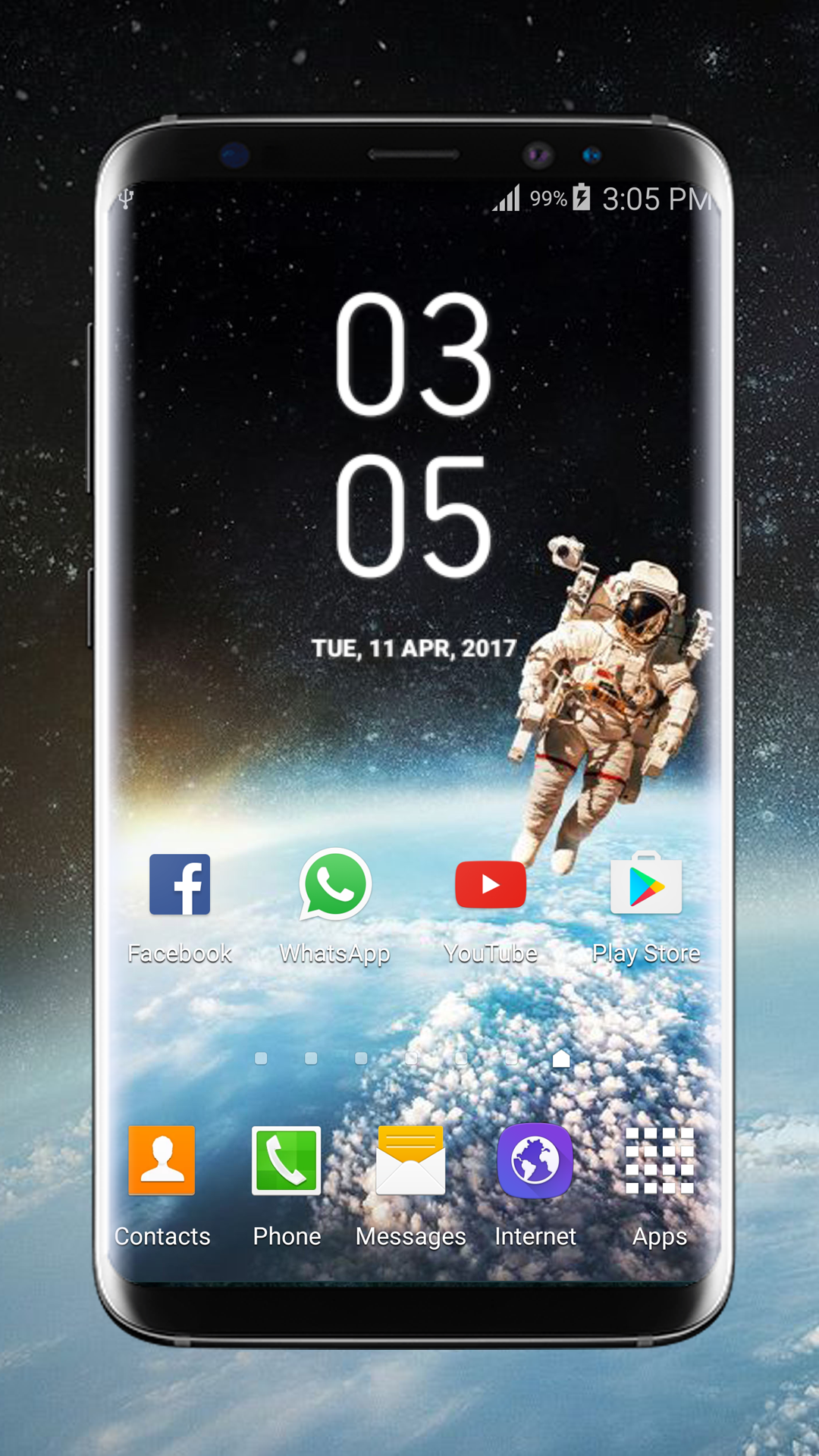 اسکرین شات 4 برنامه Digital Clock Galaxy S8 Plus
