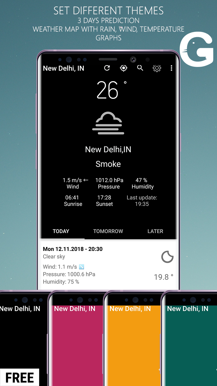 اسکرین شات 6 برنامه CLAW Weather App Clock Widget