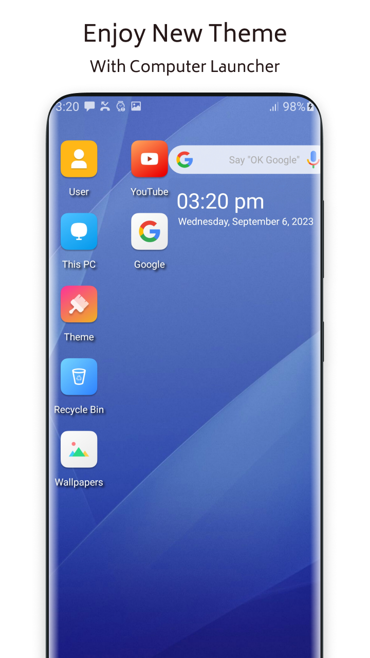 اسکرین شات 1 برنامه Computer Launcher Theme win 10