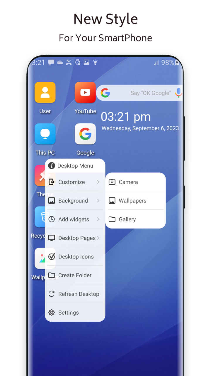 اسکرین شات 5 برنامه Computer Launcher Theme win 10