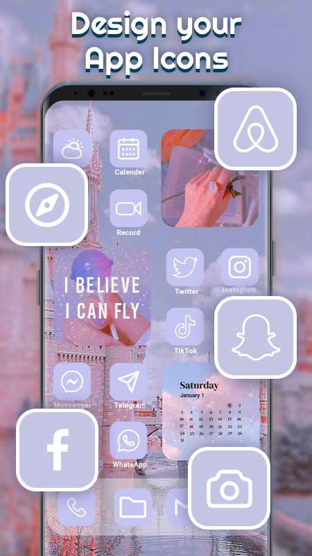 اسکرین شات برنامه Themeful Icon Change Wallpaper 5