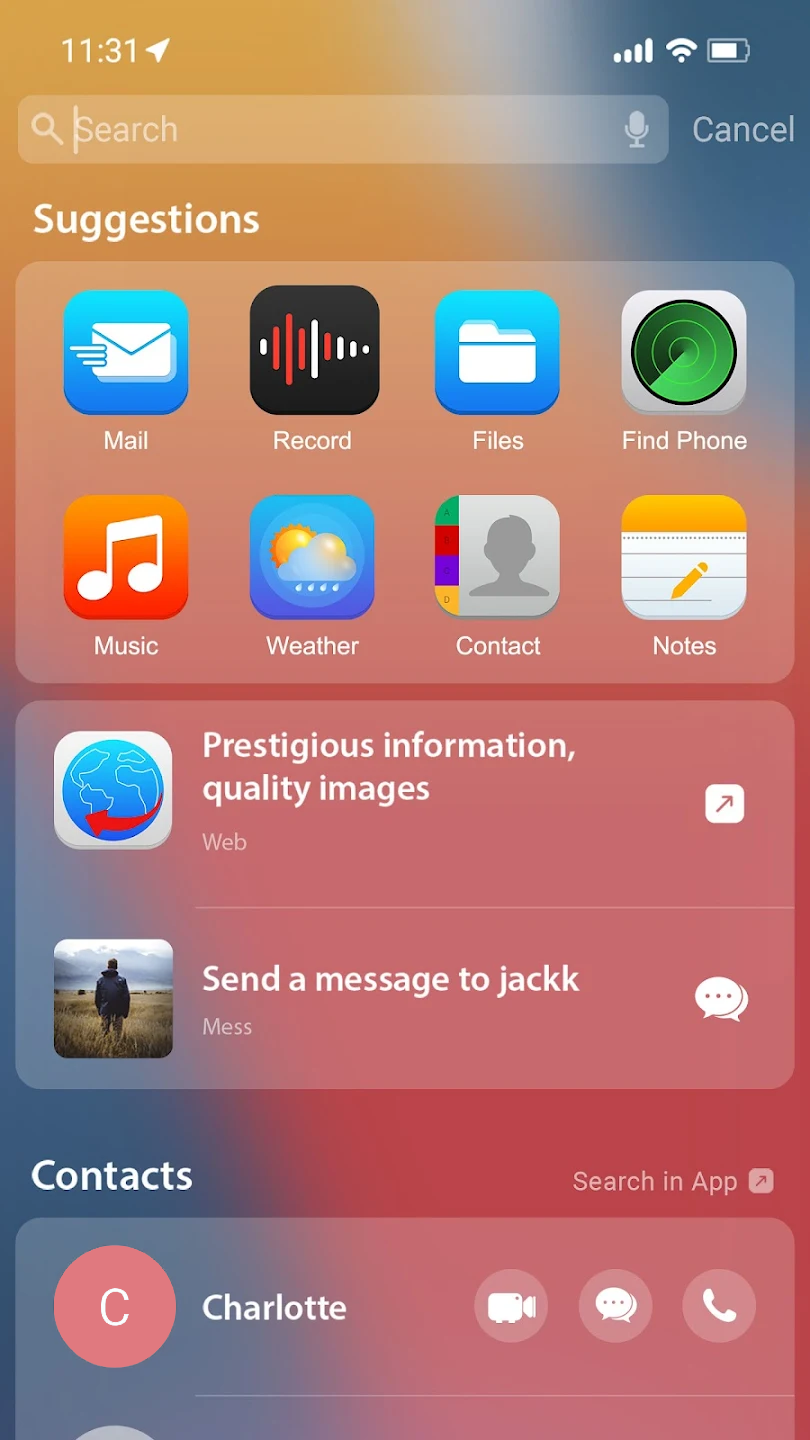اسکرین شات 3 برنامه iPhone 14 Launcher, iOS 16
