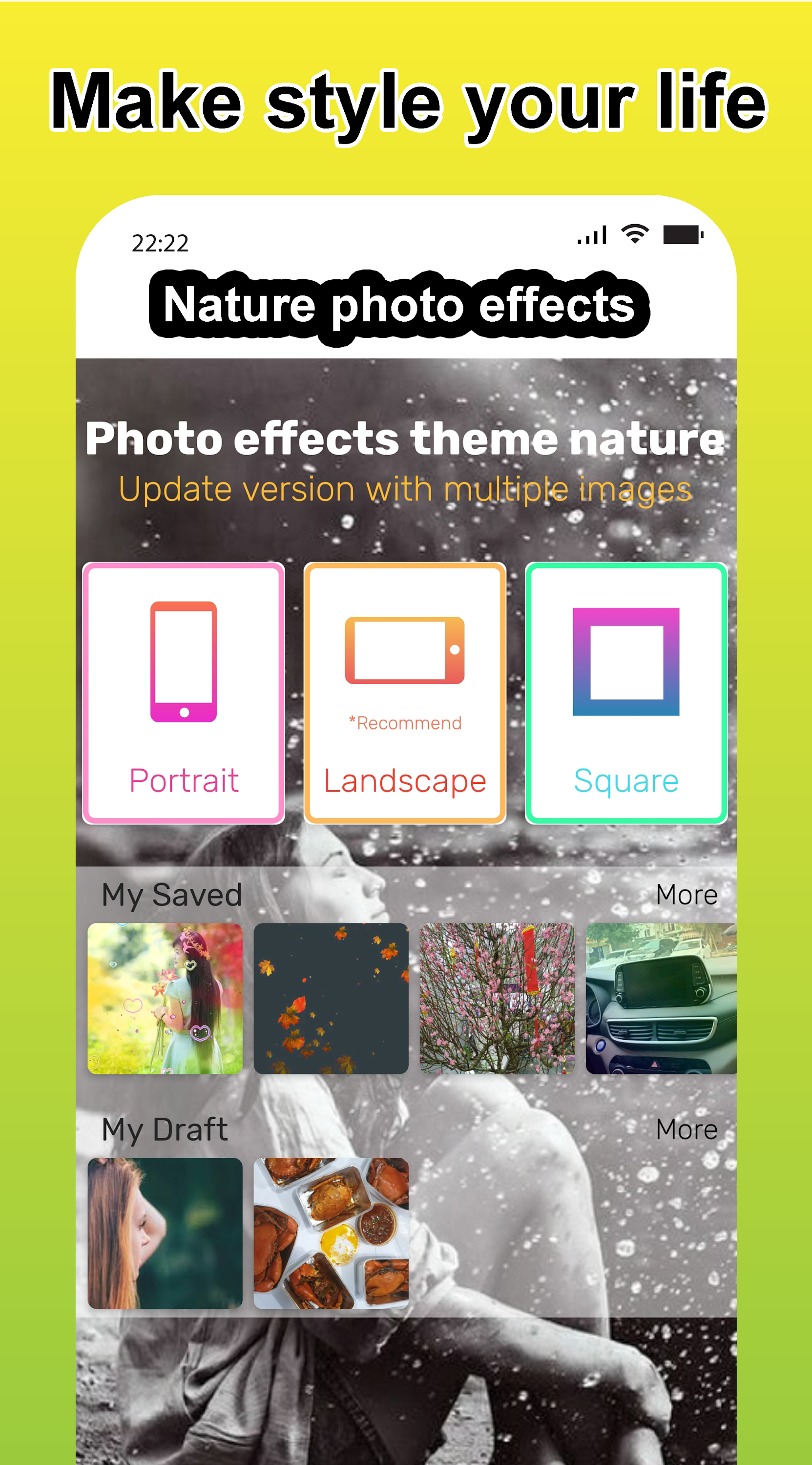اسکرین شات 1 برنامه Photo effects theme nature, na