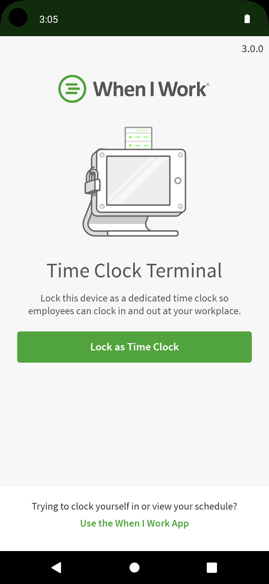 اسکرین شات 1 برنامه Time Clock Terminal