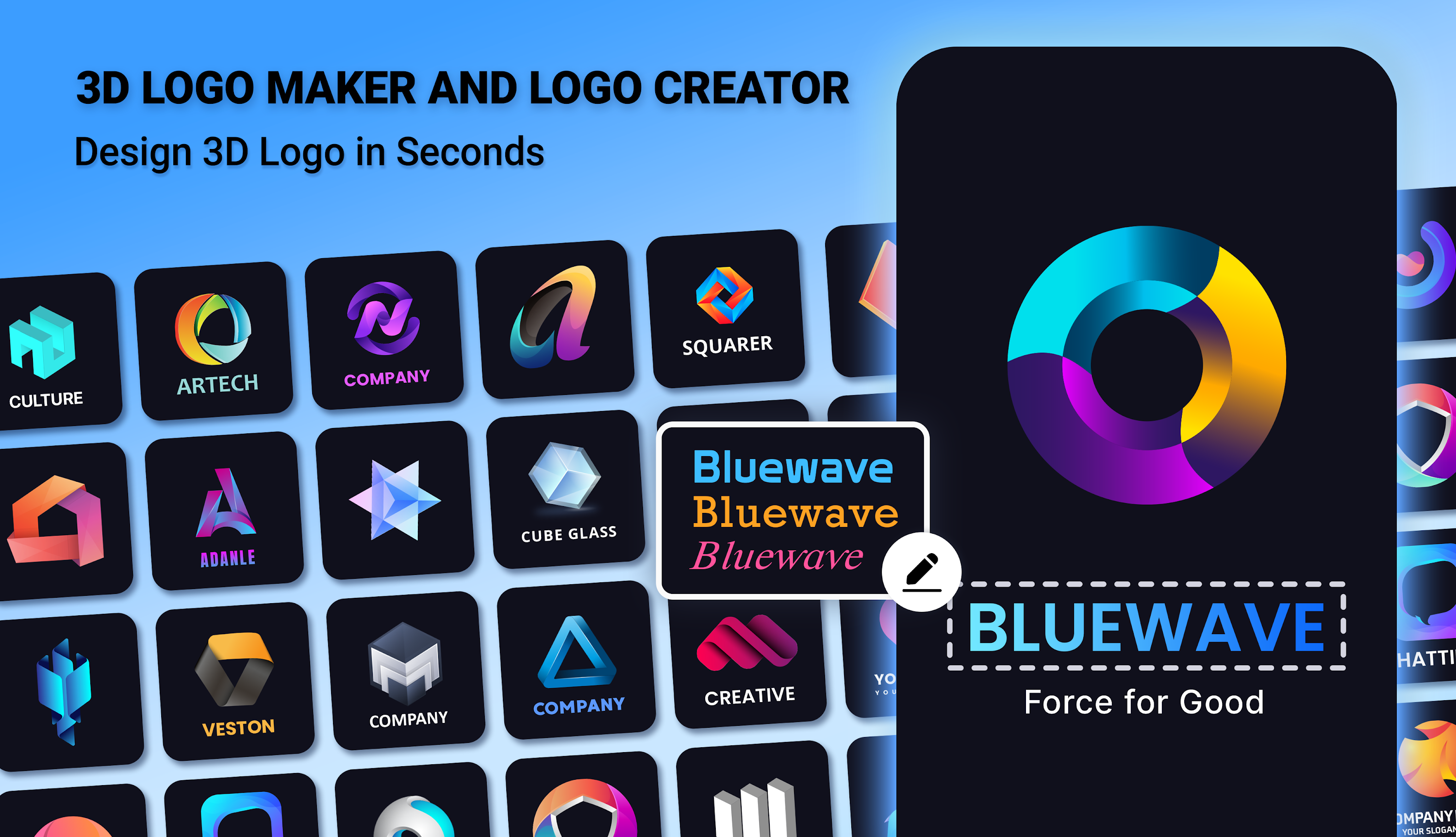 اسکرین شات 1 برنامه 3D Logo Maker and Logo Creator