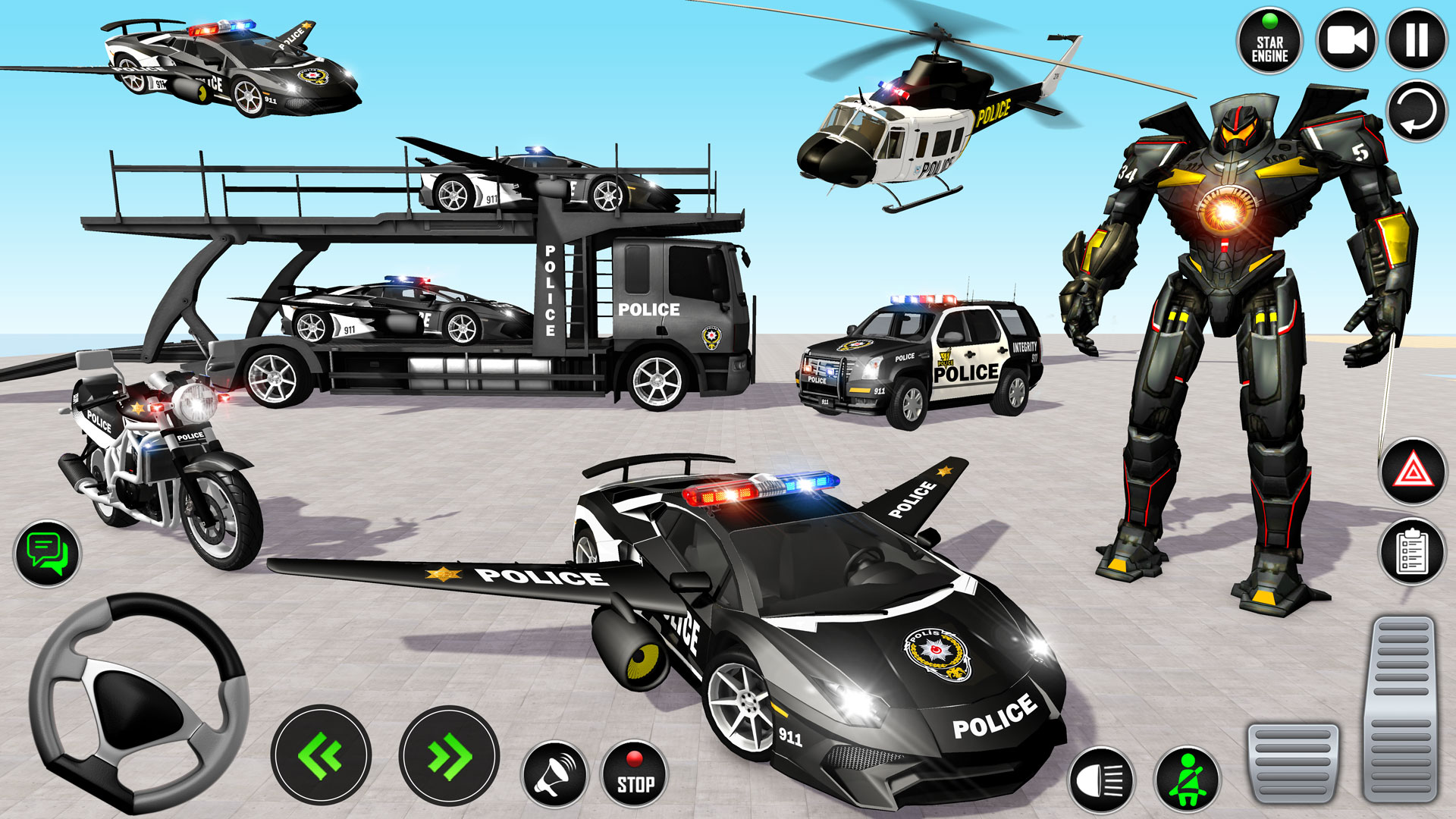 اسکرین شات 1 بازی Police Helicopter Car Games 3D