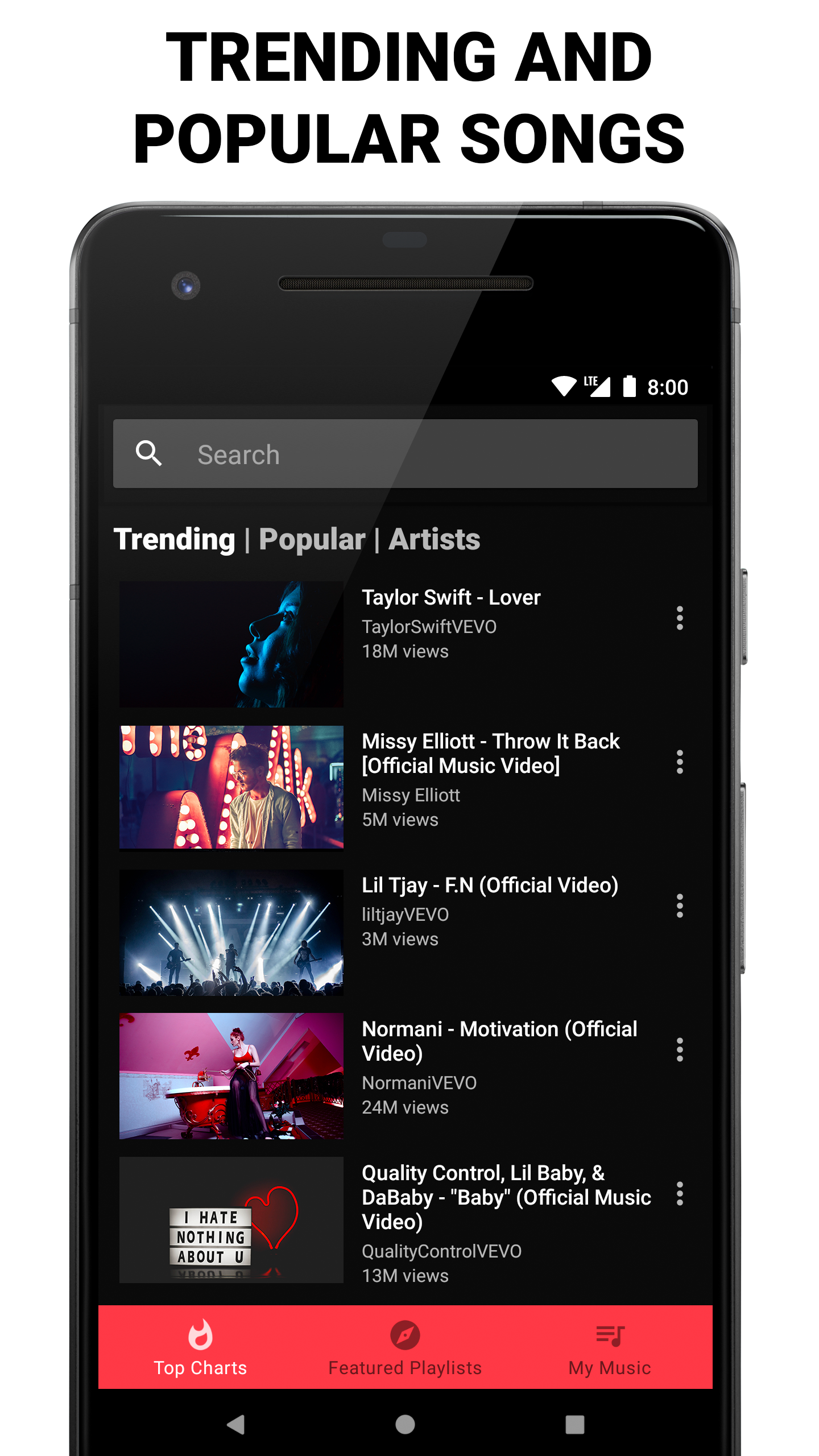 اسکرین شات 1 برنامه Music & Videos - Music Player