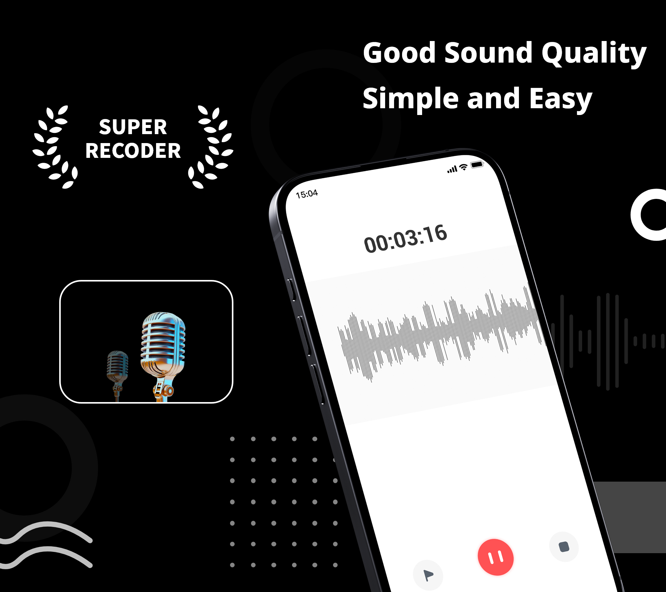 اسکرین شات 1 برنامه Voice Recorder Audio Sound MP3