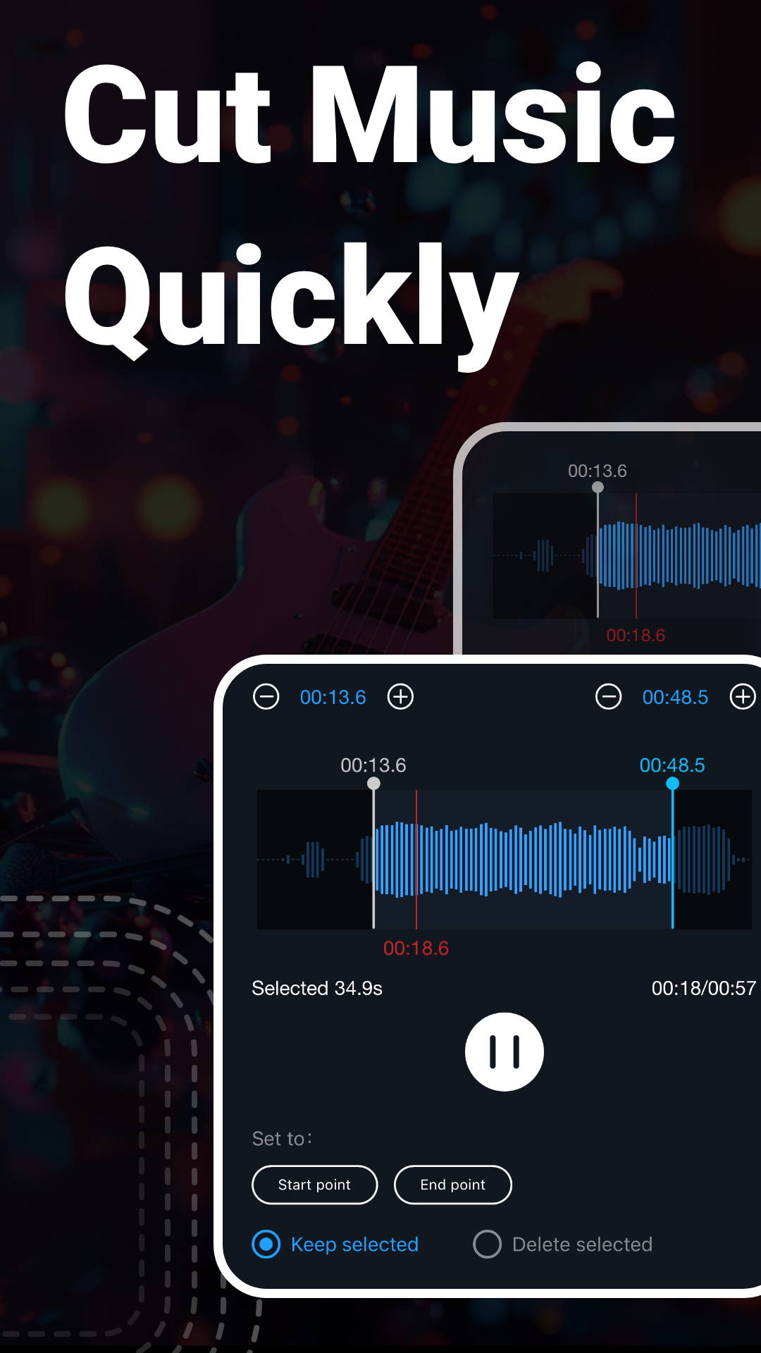 اسکرین شات 3 برنامه Music Audio Editor, MP3 Cutter