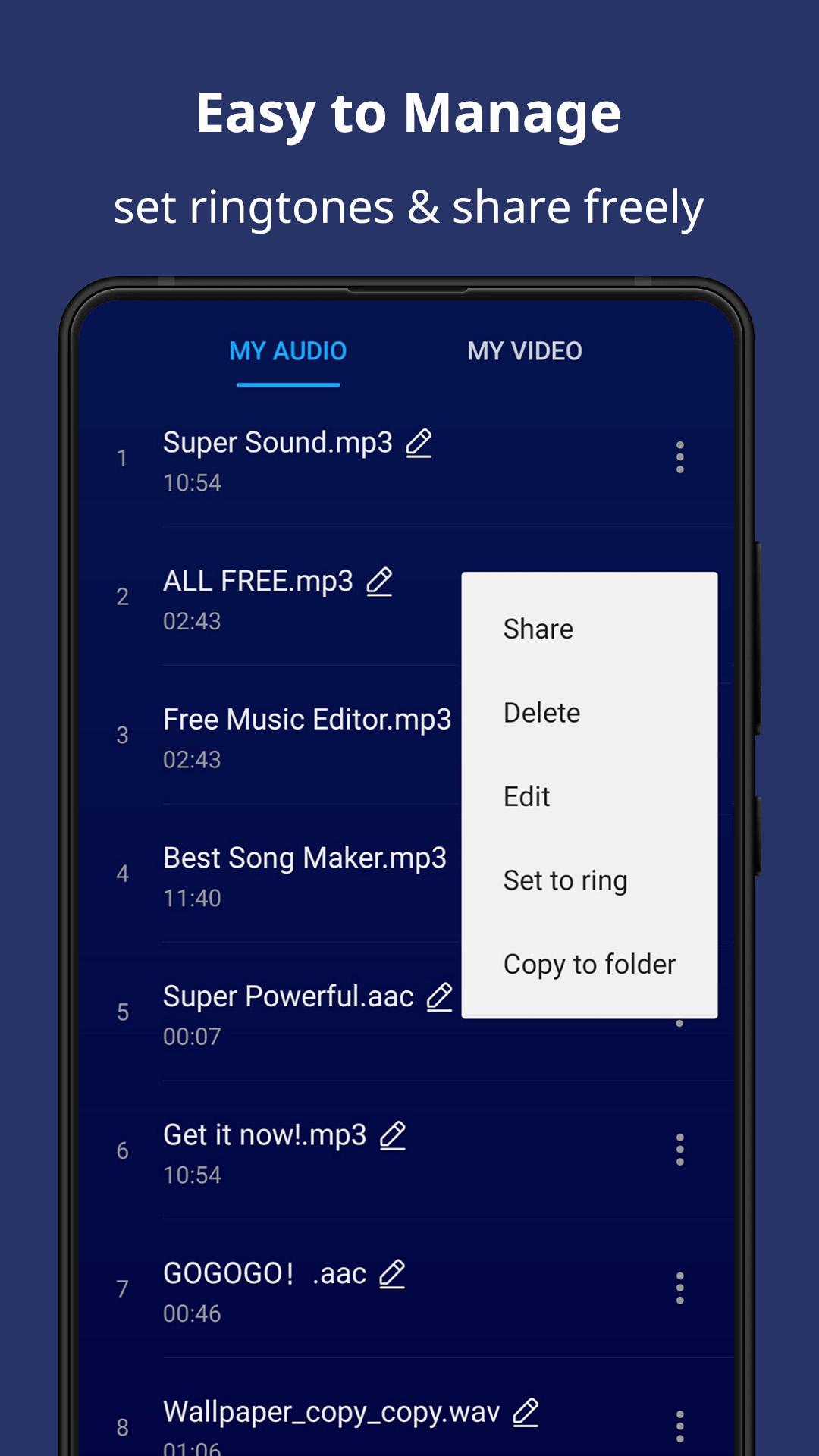 اسکرین شات 5 برنامه Music Audio Editor, MP3 Cutter