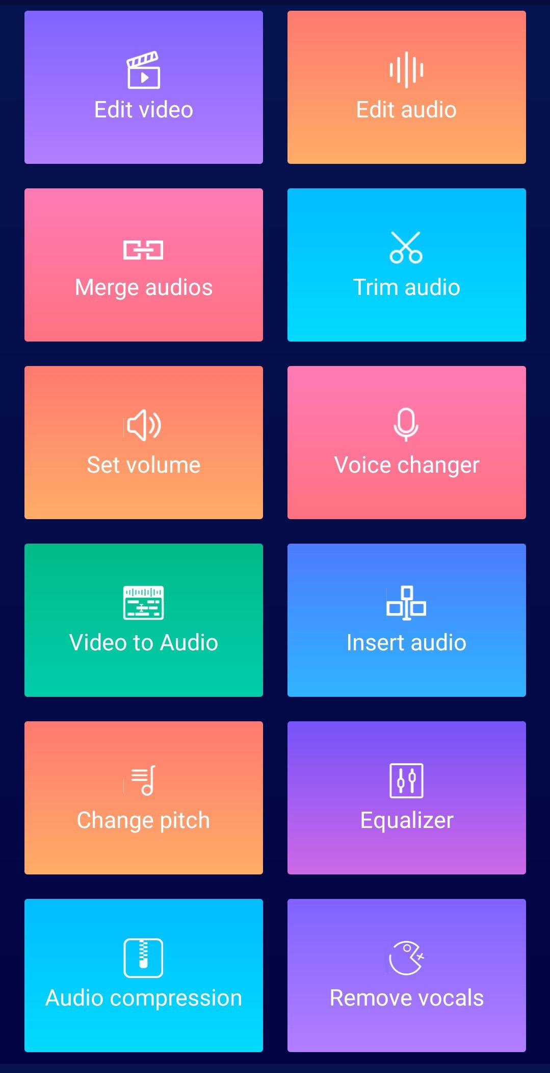اسکرین شات 1 برنامه Music Audio Editor, MP3 Cutter