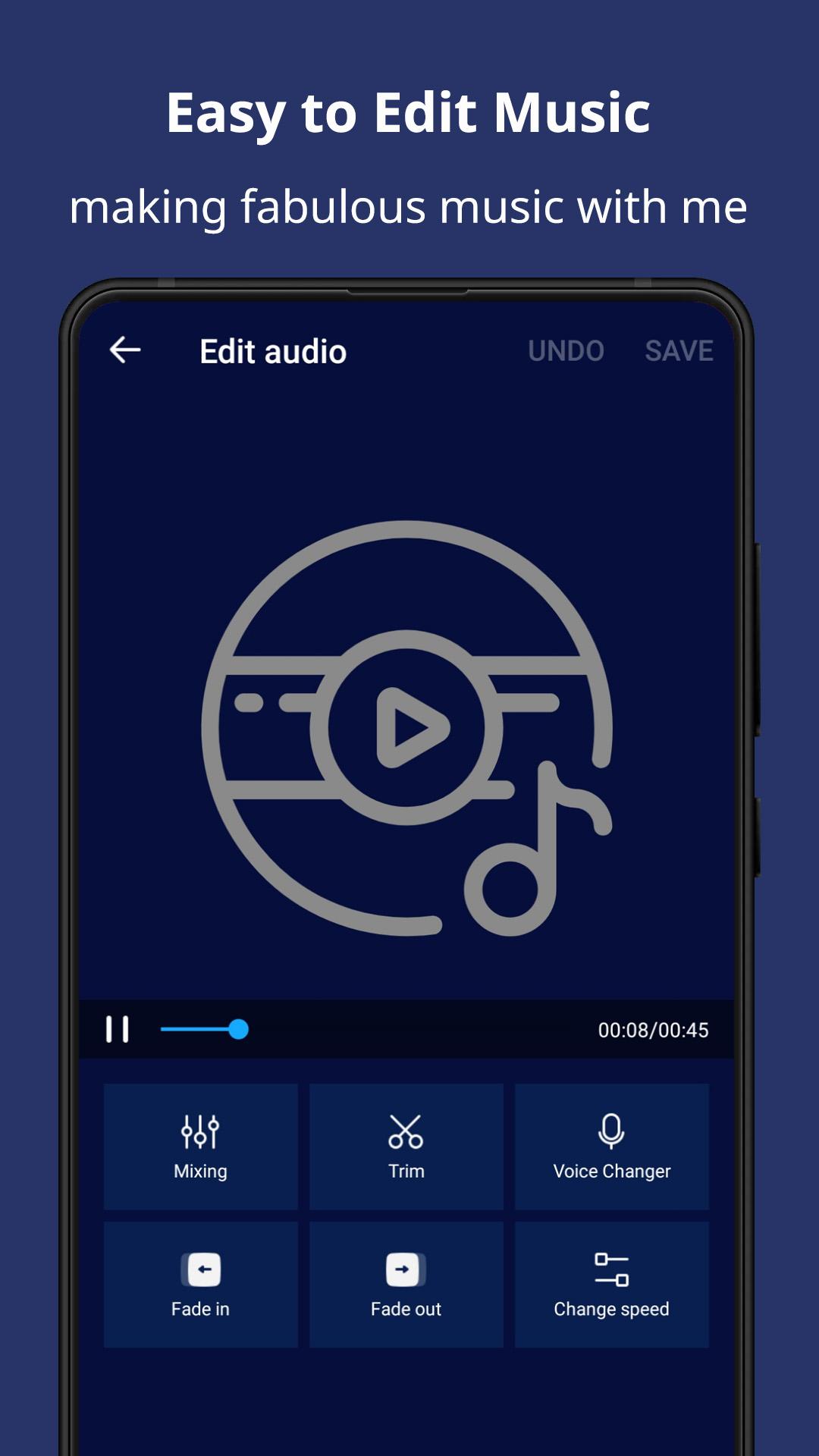 اسکرین شات 3 برنامه Music Audio Editor, MP3 Cutter