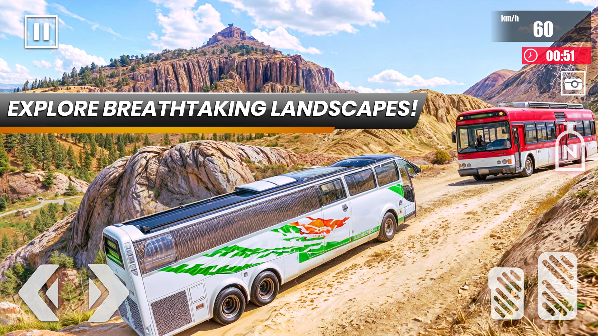 اسکرین شات 2 برنامه Mountain Bus Driving Game
