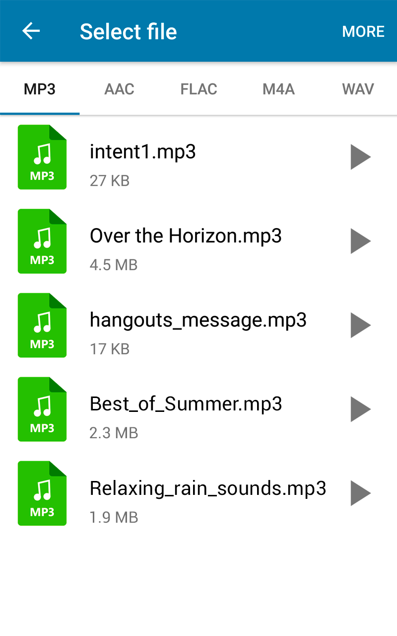 اسکرین شات 1 برنامه MP3 Converter Edit Music files