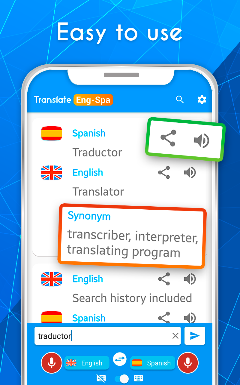 اسکرین شات 4 برنامه English Spanish AI Translator