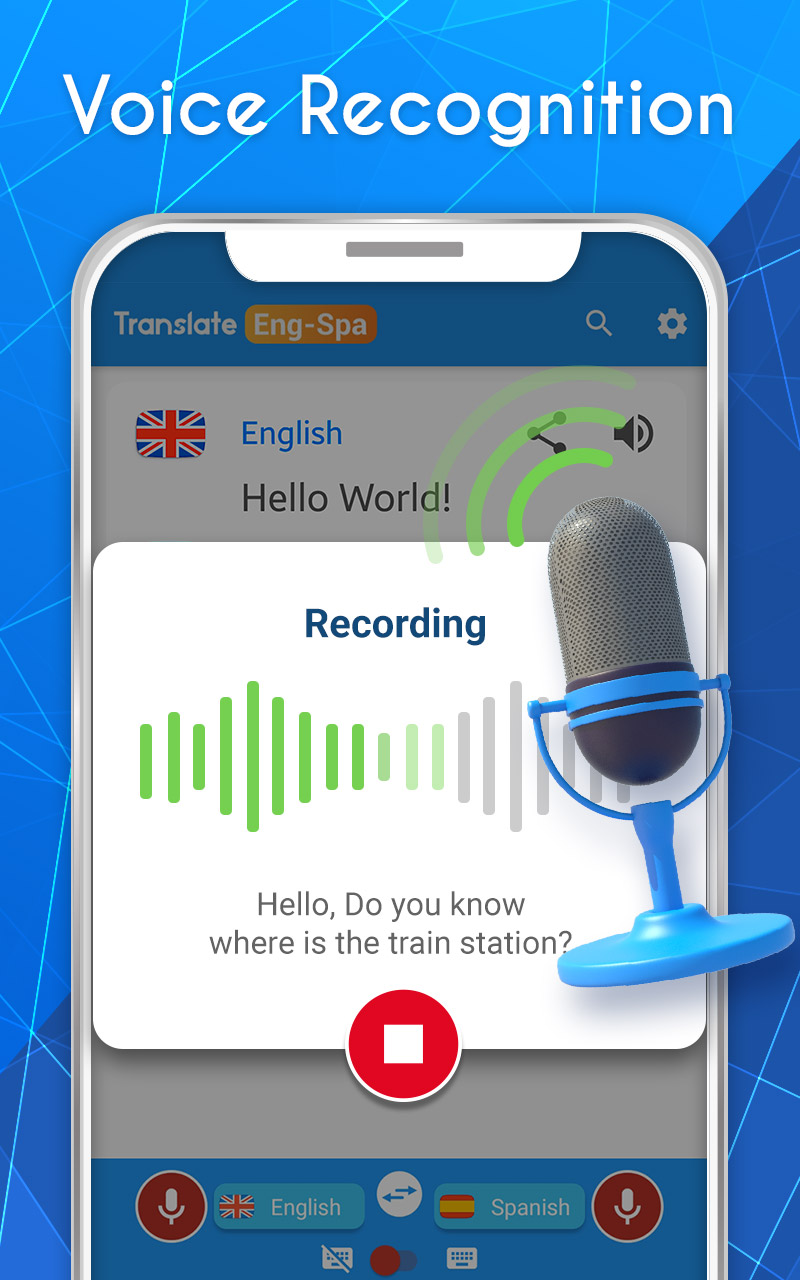 اسکرین شات 1 برنامه English Spanish AI Translator
