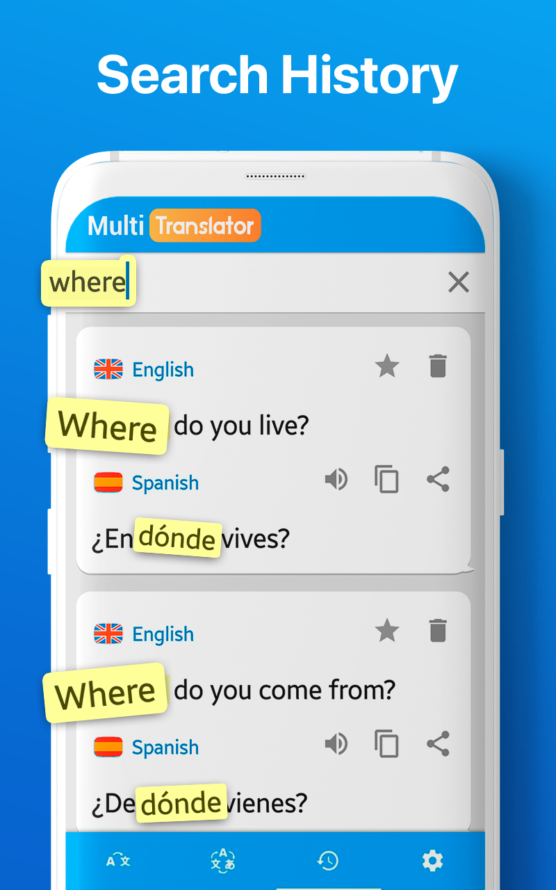 اسکرین شات 4 برنامه Multi language Translator Text