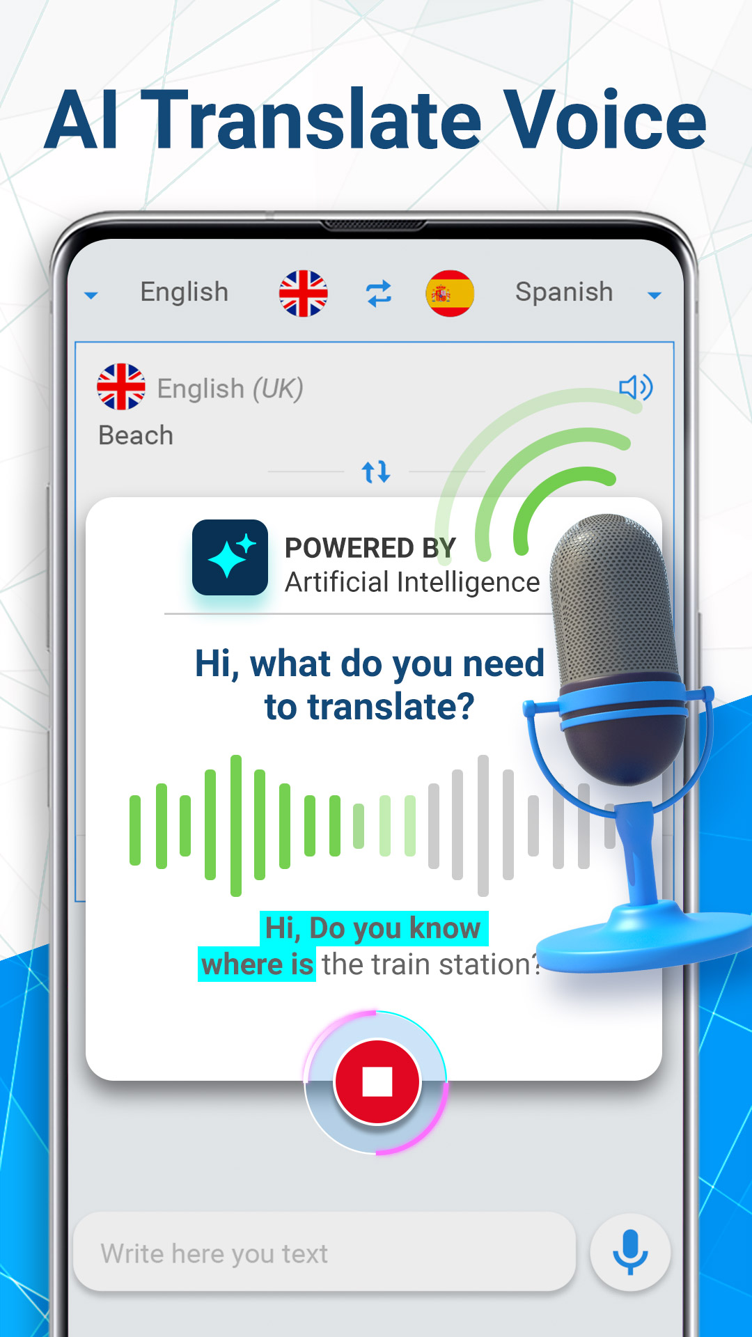 اسکرین شات 1 برنامه AI Translate Voice Translator