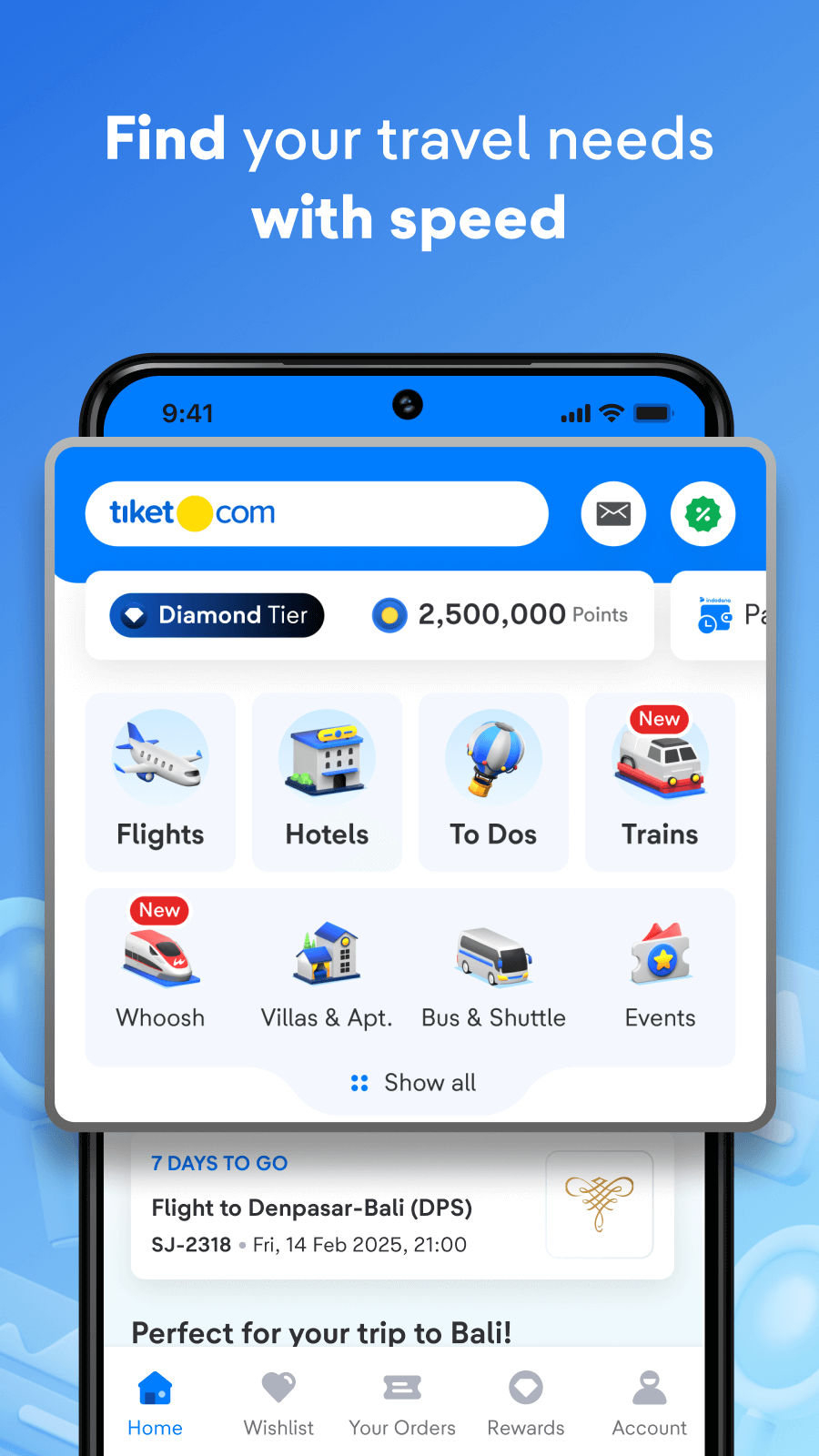 اسکرین شات 1 برنامه tiket.com - Hotels and Flights