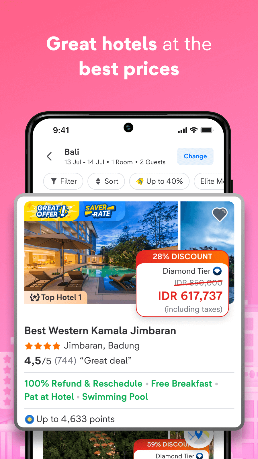 اسکرین شات 3 برنامه tiket.com - Hotels and Flights
