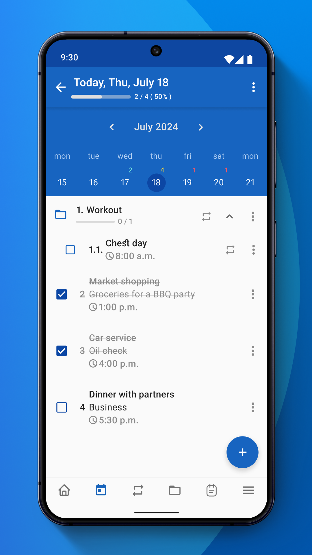 اسکرین شات 2 برنامه My Daily Planner: To-Do List