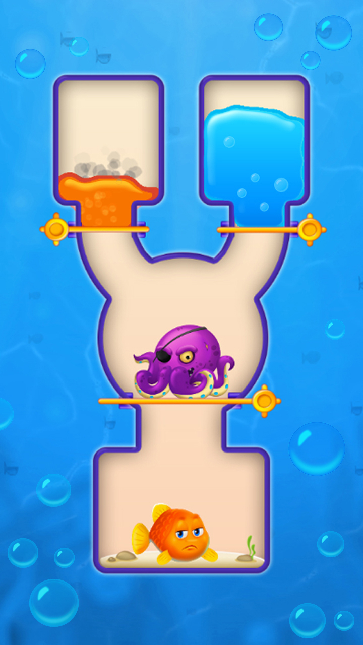 اسکرین شات 1 بازی Save the Fish - Pull the Pin Game