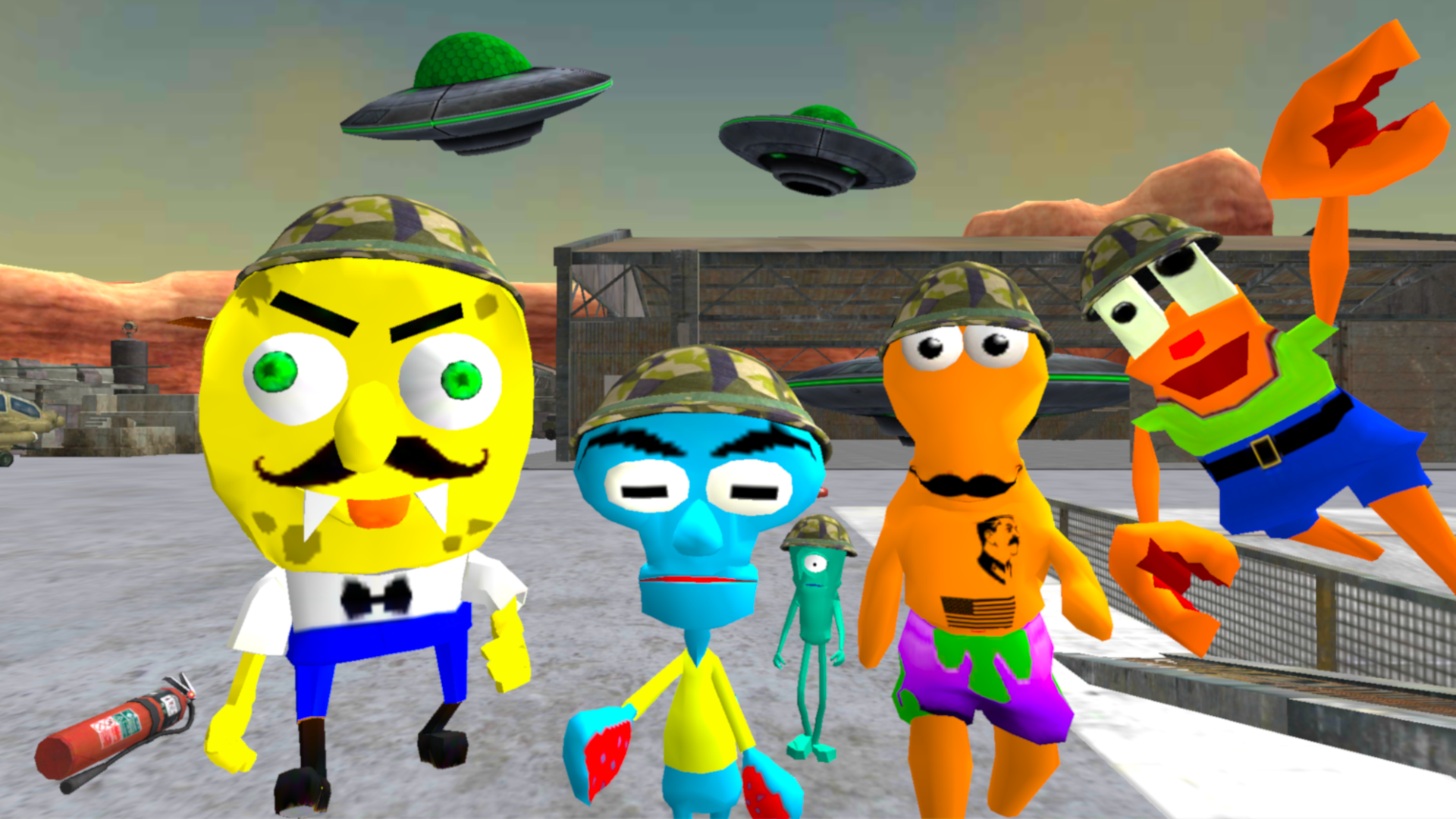 اسکرین شات 1 بازی Sponge Area 51. Neighbor Alien