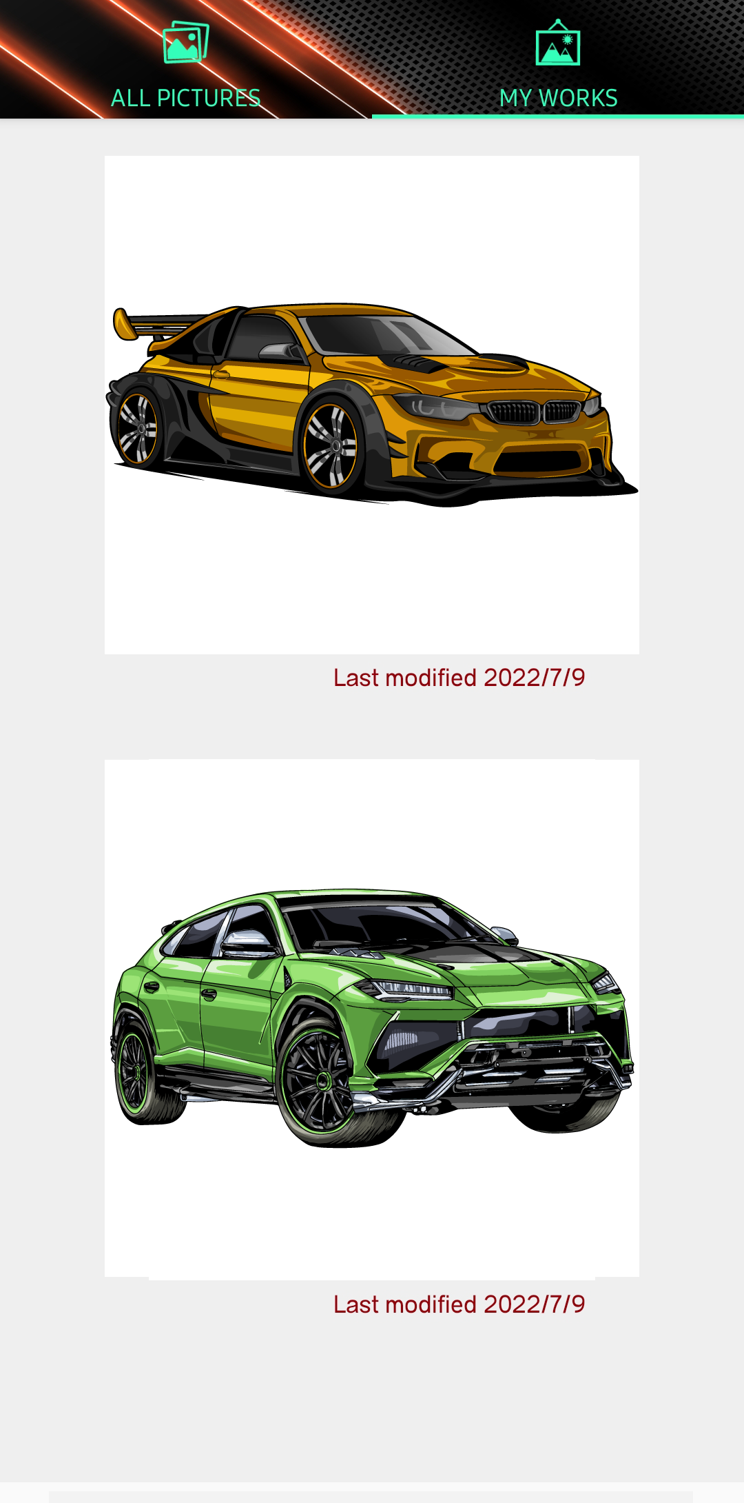 اسکرین شات 8 بازی Car Coloring Book - Car Paint