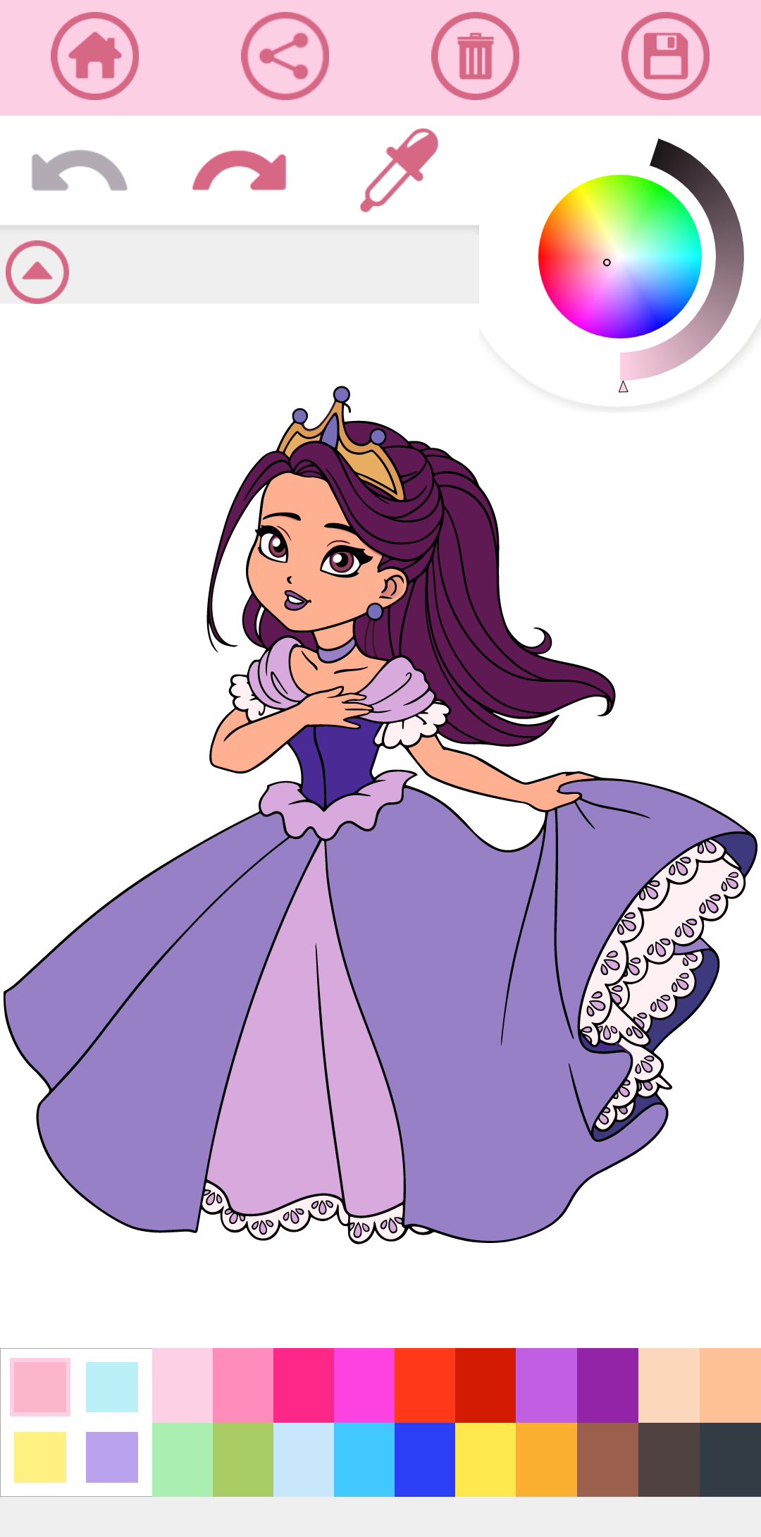 اسکرین شات 3 بازی Princess Coloring Book Game