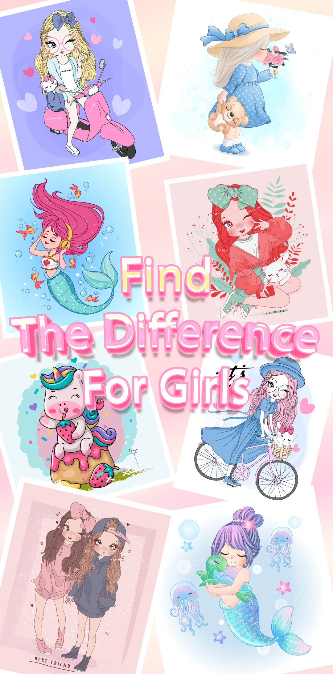 اسکرین شات 1 بازی Find the Difference Games Girl