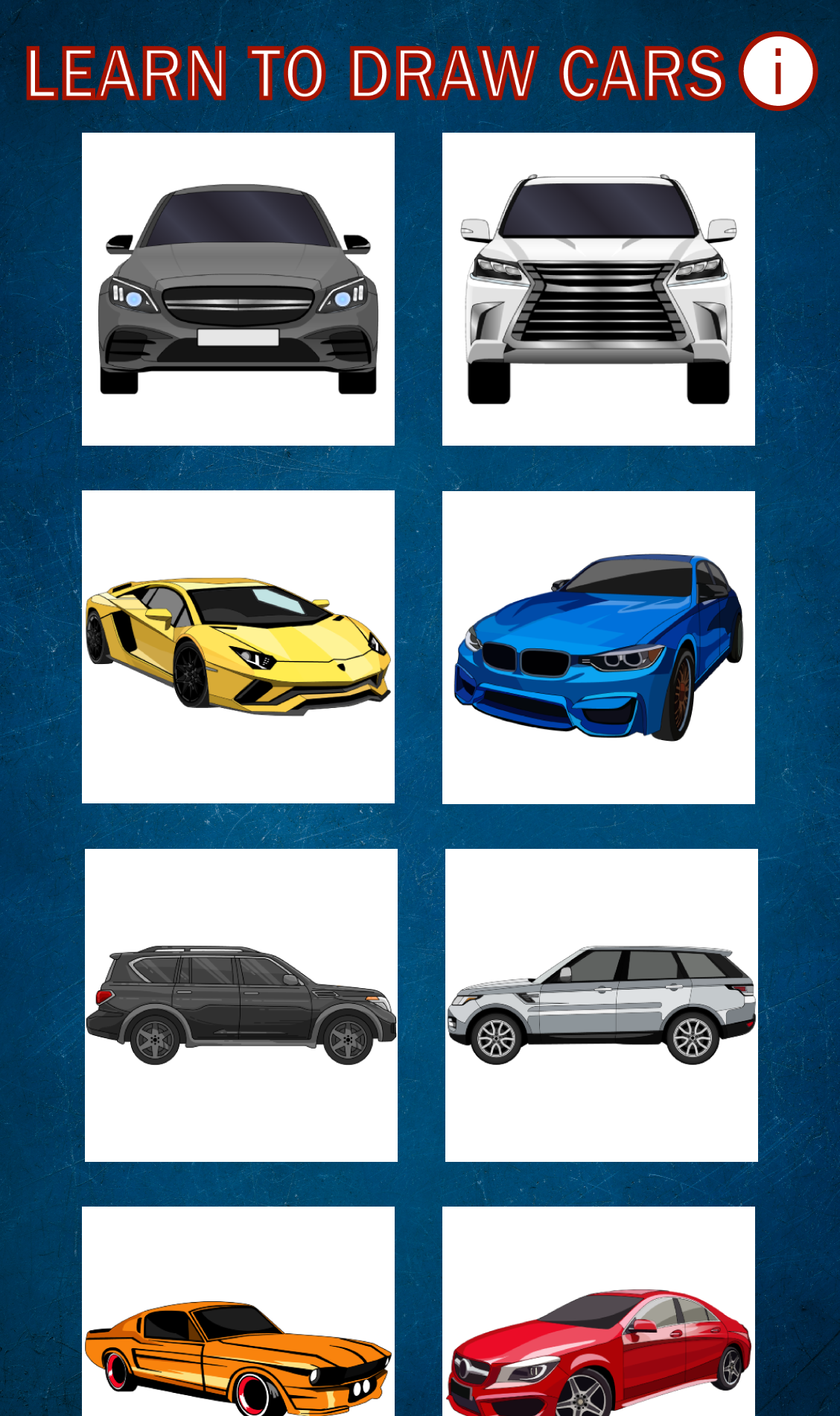 اسکرین شات 1 برنامه Learn To Draw Cars