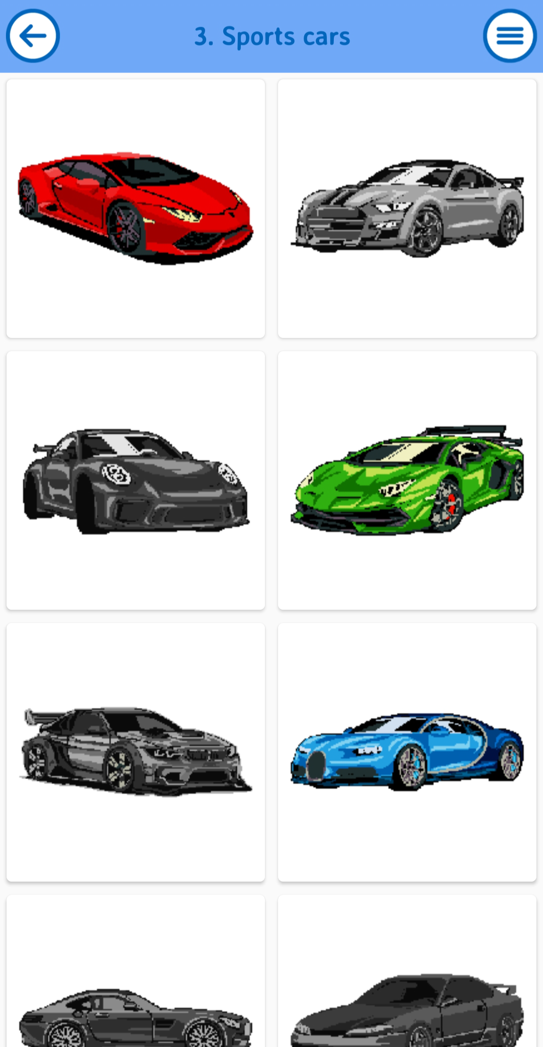 اسکرین شات 3 برنامه Pixel Car Color by Number