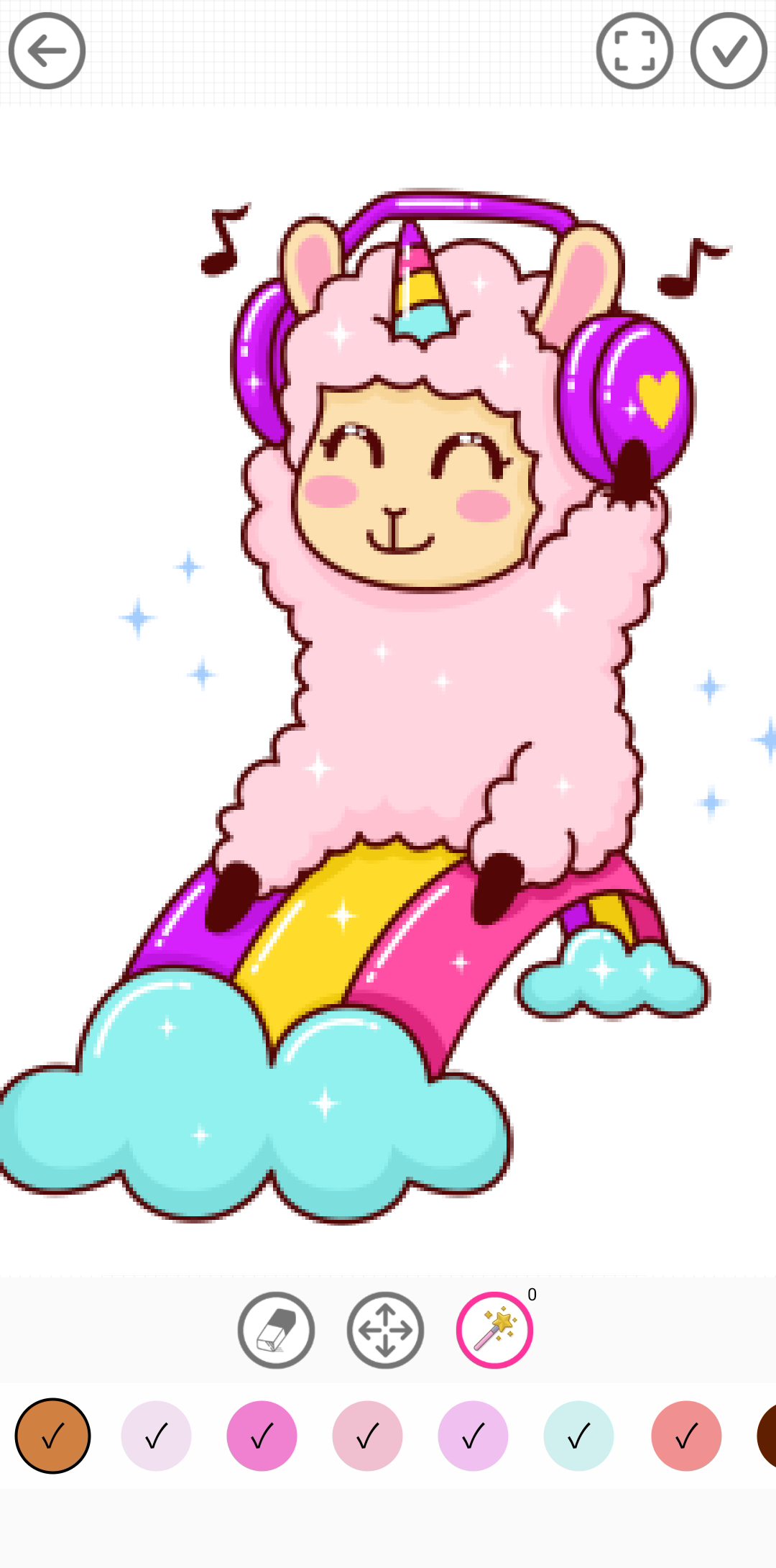 اسکرین شات 1 برنامه Kawaii Color by Number Pixel
