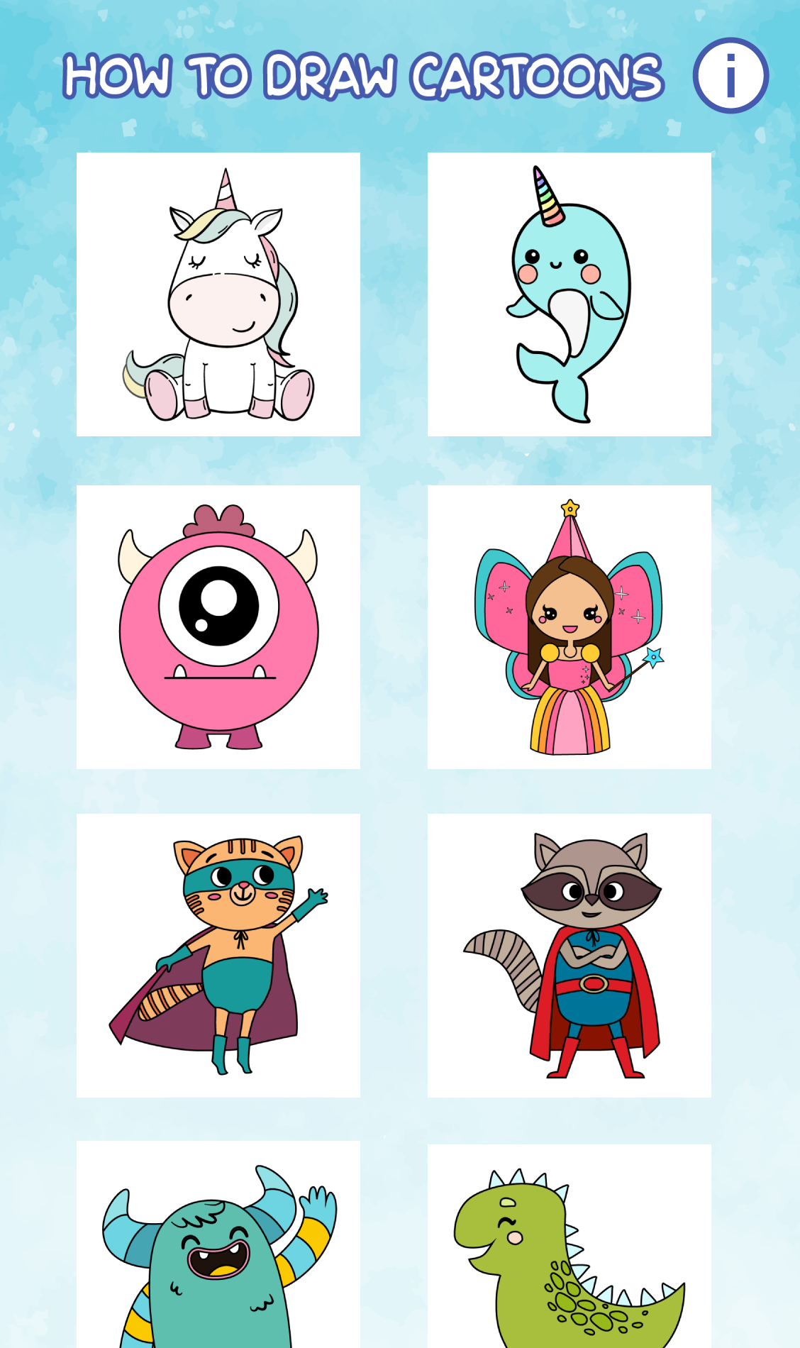 اسکرین شات 1 برنامه How To Draw Cartoons