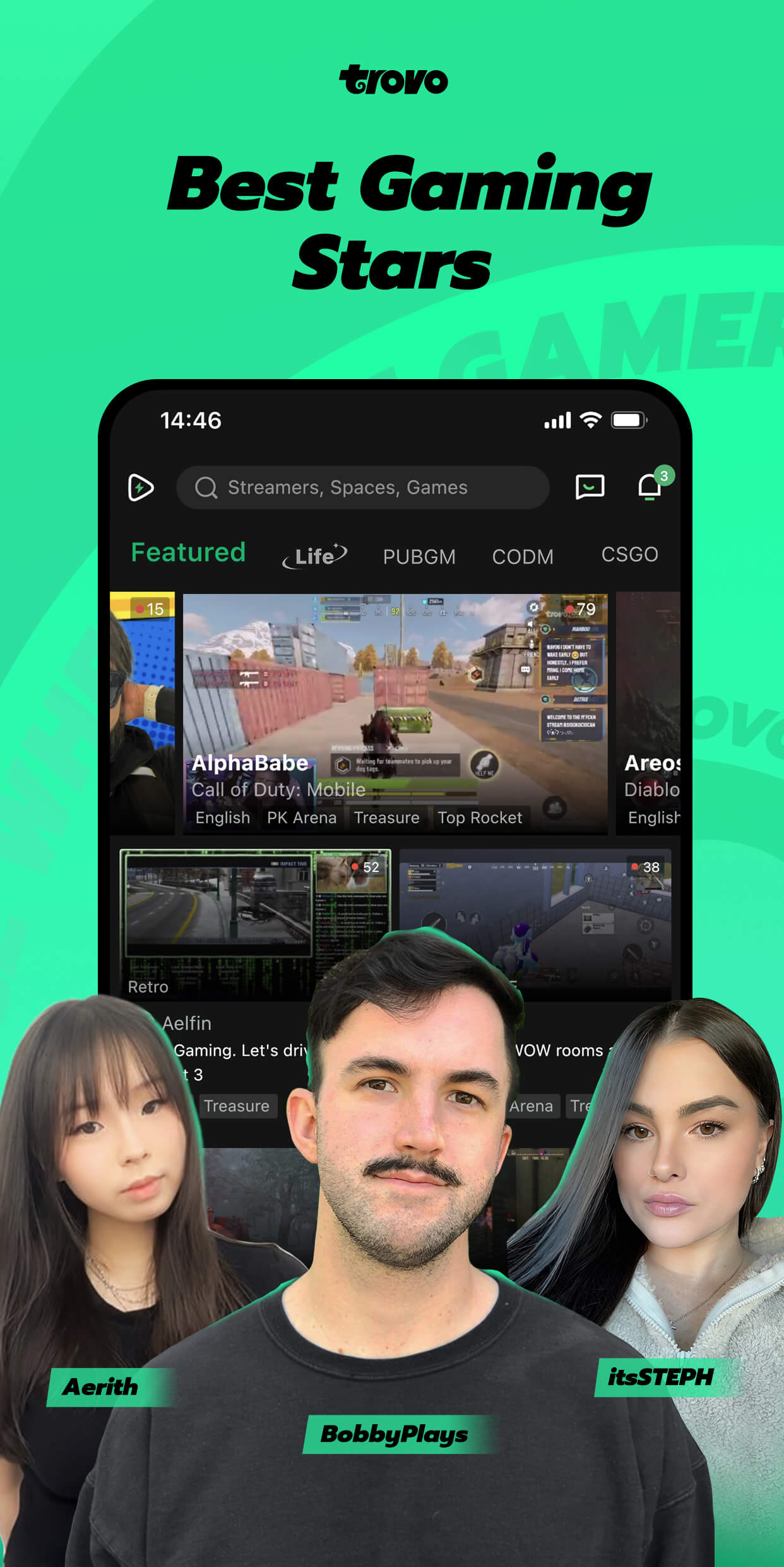 اسکرین شات 1 برنامه Trovo - Watch & Play Together