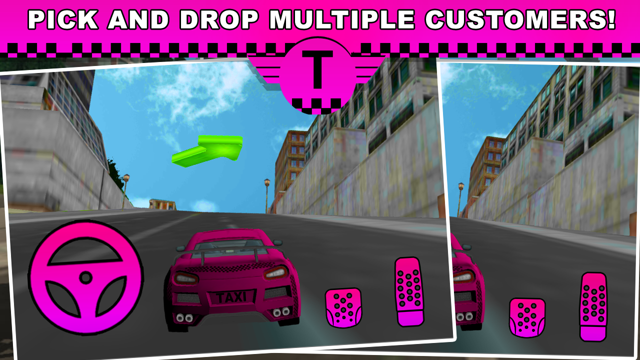 اسکرین شات 1 بازی Pink Lady Crazy Taxi Driver 3D