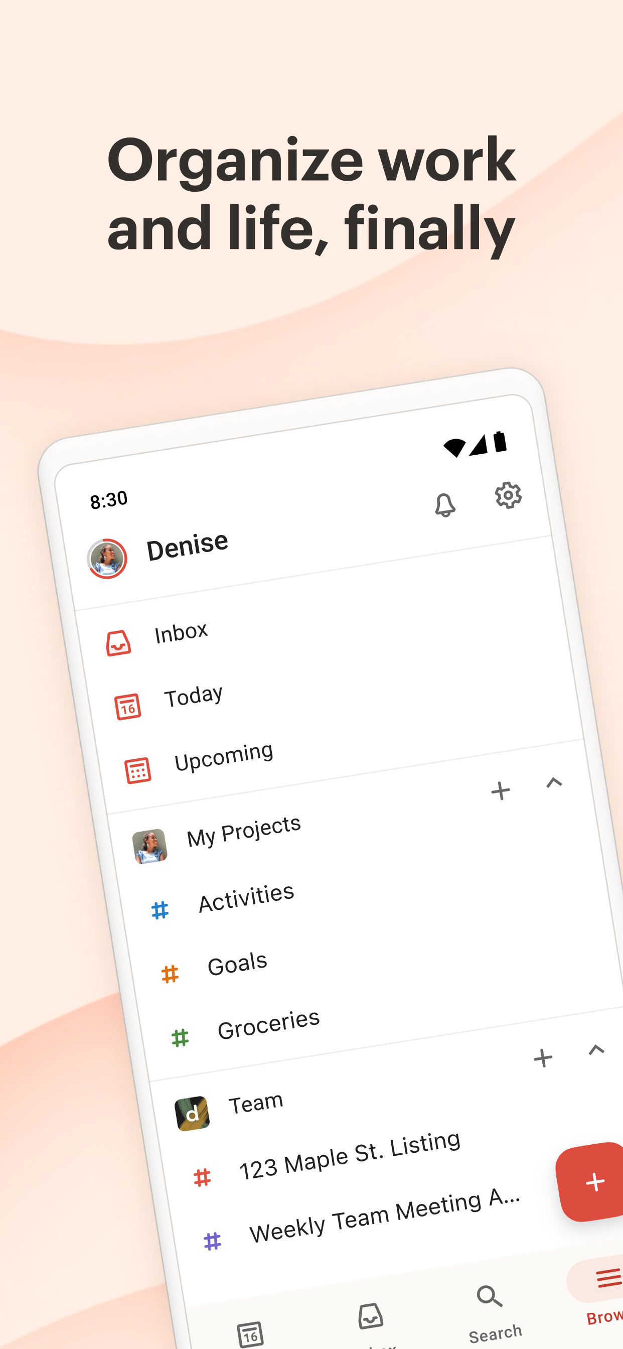 اسکرین شات 1 برنامه Todoist: Planner & Calendar