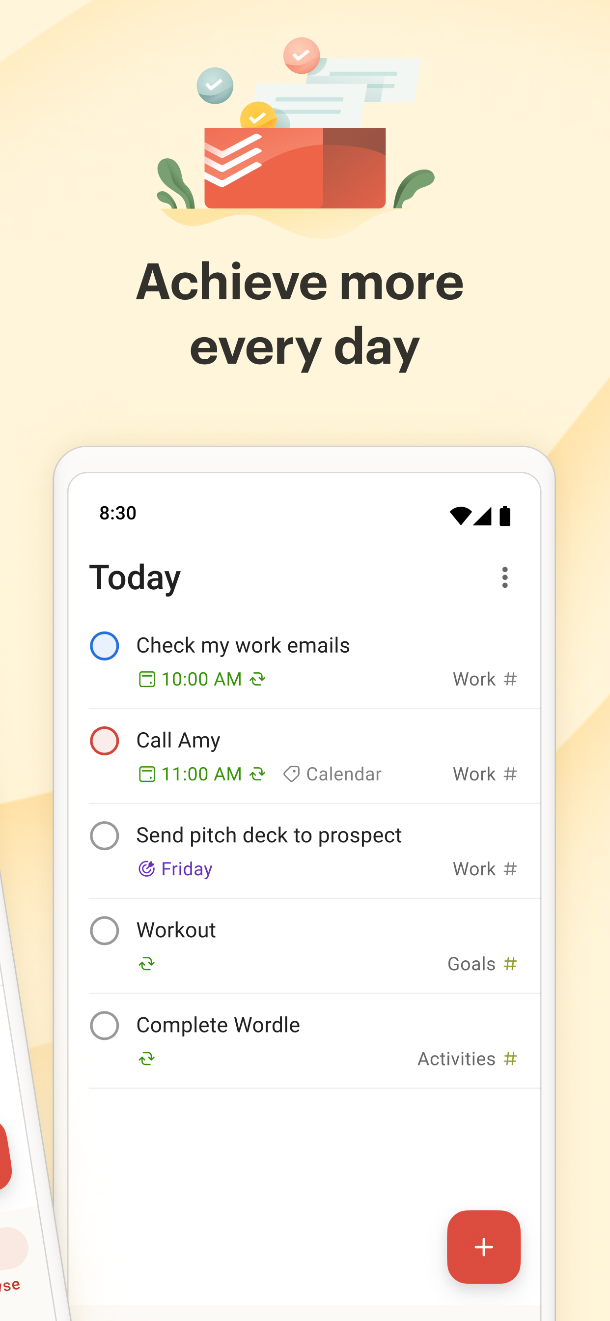اسکرین شات 2 برنامه Todoist: Planner & Calendar