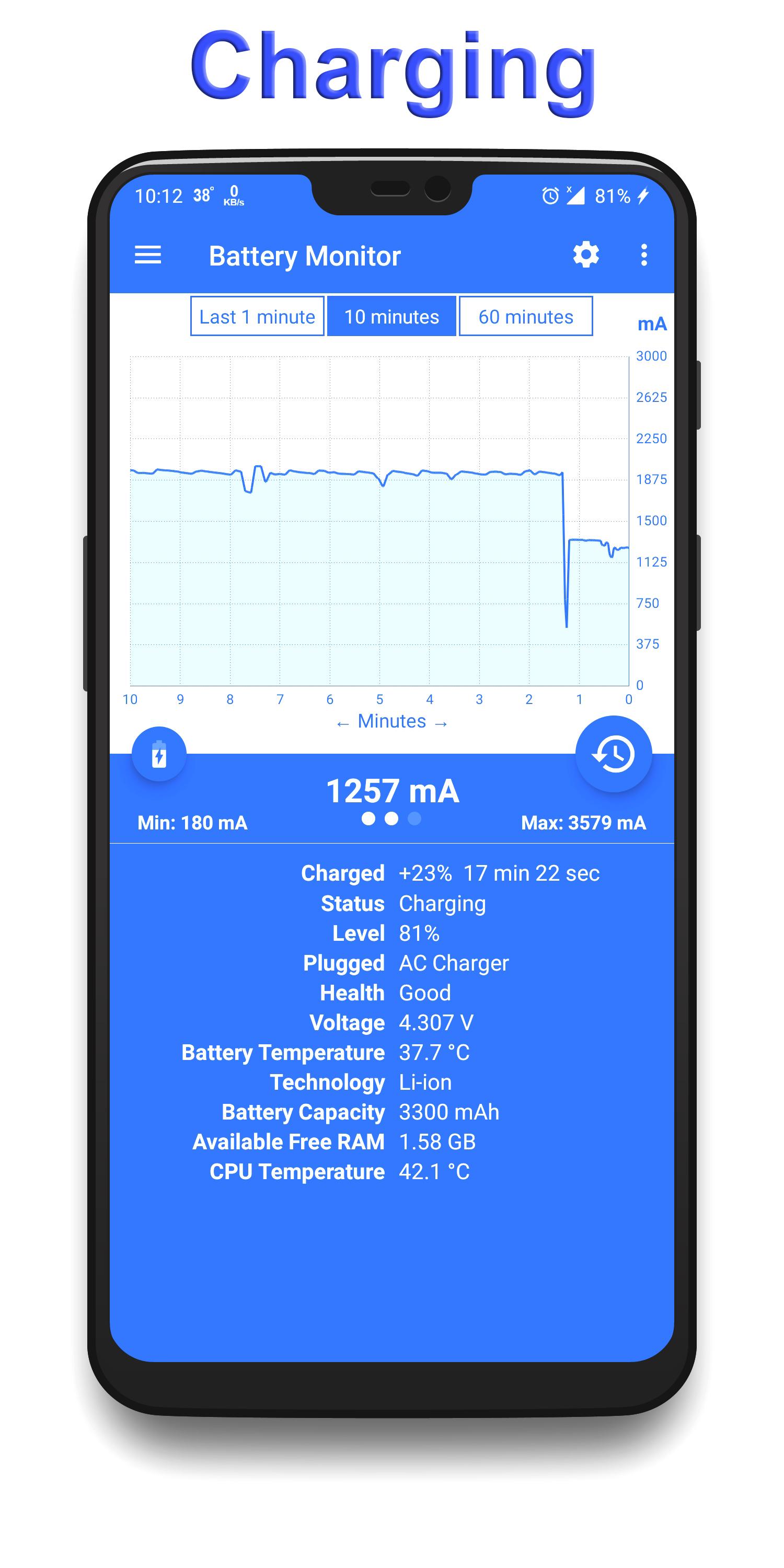 اسکرین شات 1 برنامه Battery Charging Monitor