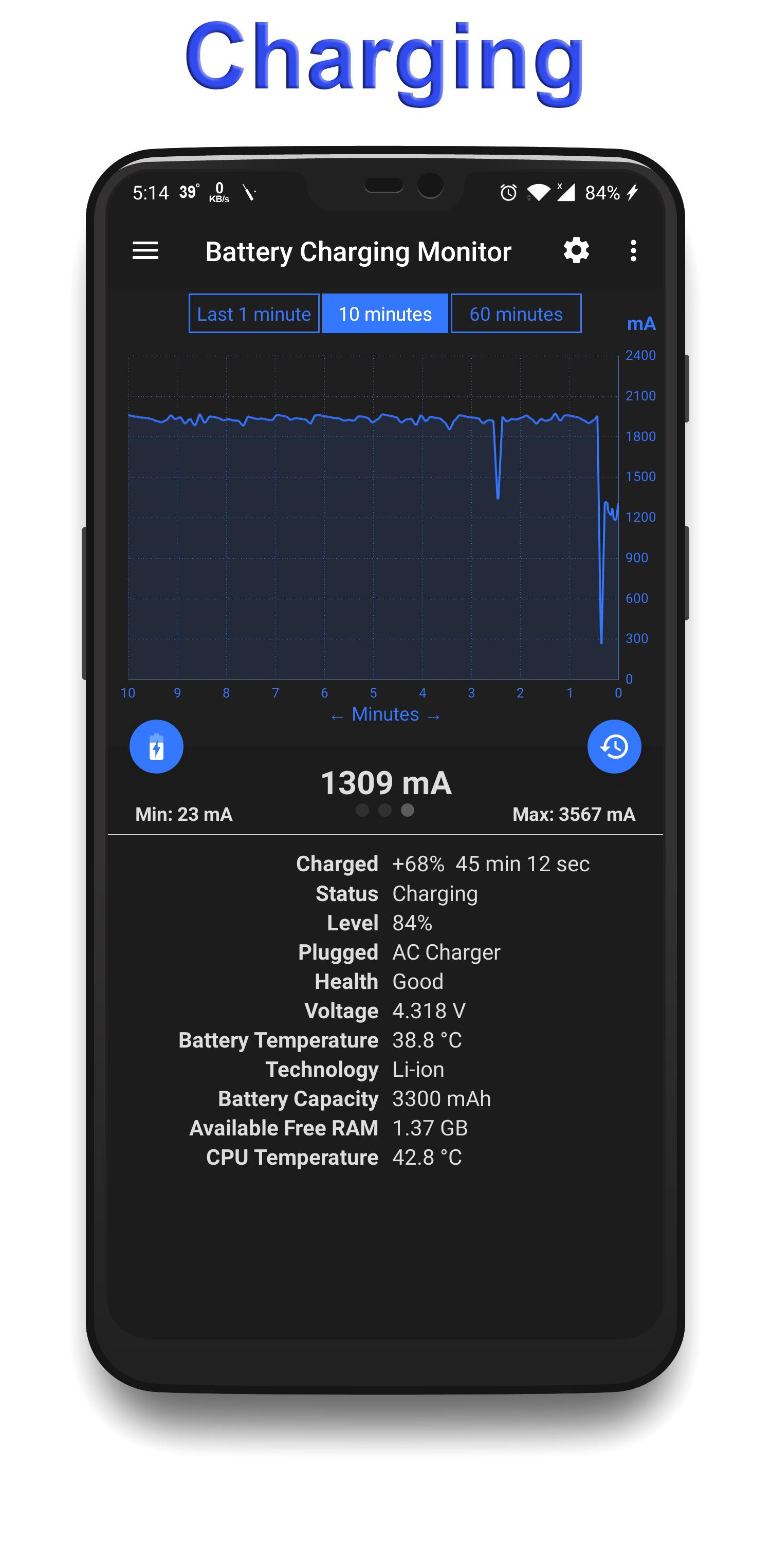 اسکرین شات 2 برنامه Battery Charging Monitor