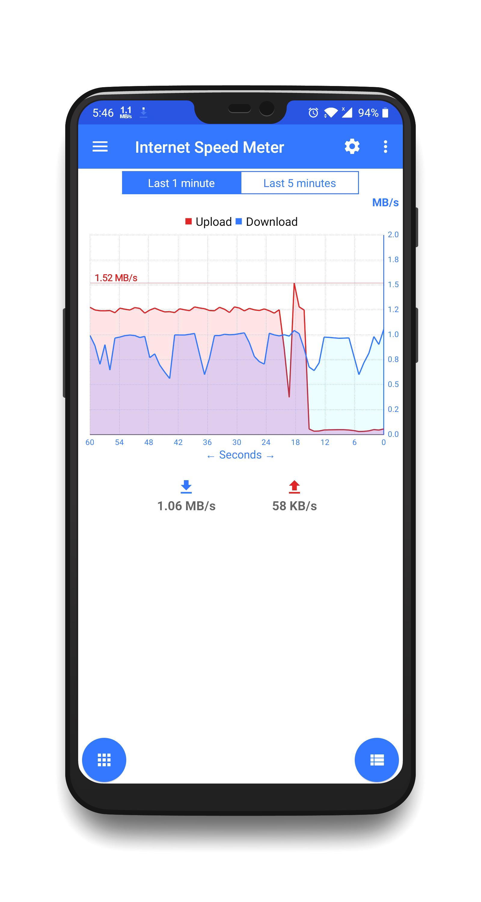 اسکرین شات 1 برنامه Internet Speed Meter - Live