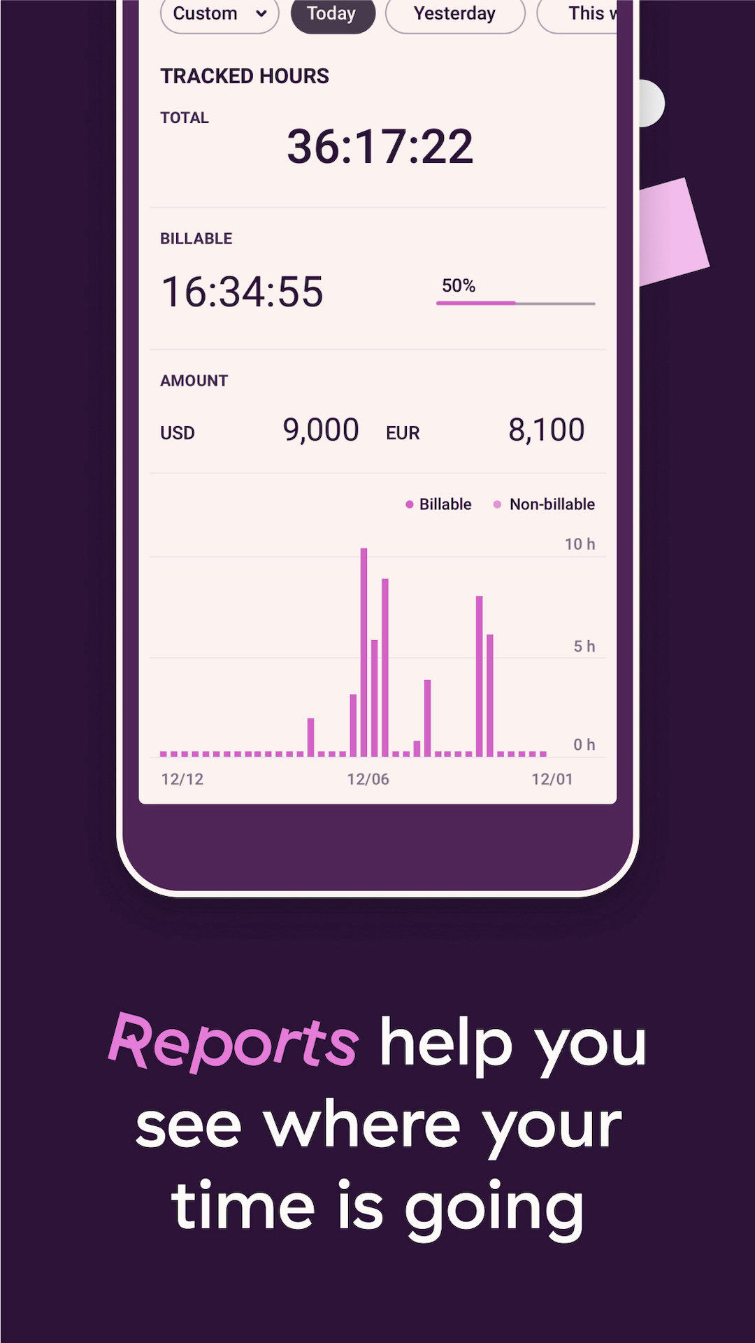 اسکرین شات 4 برنامه Toggl Track - Time Tracking